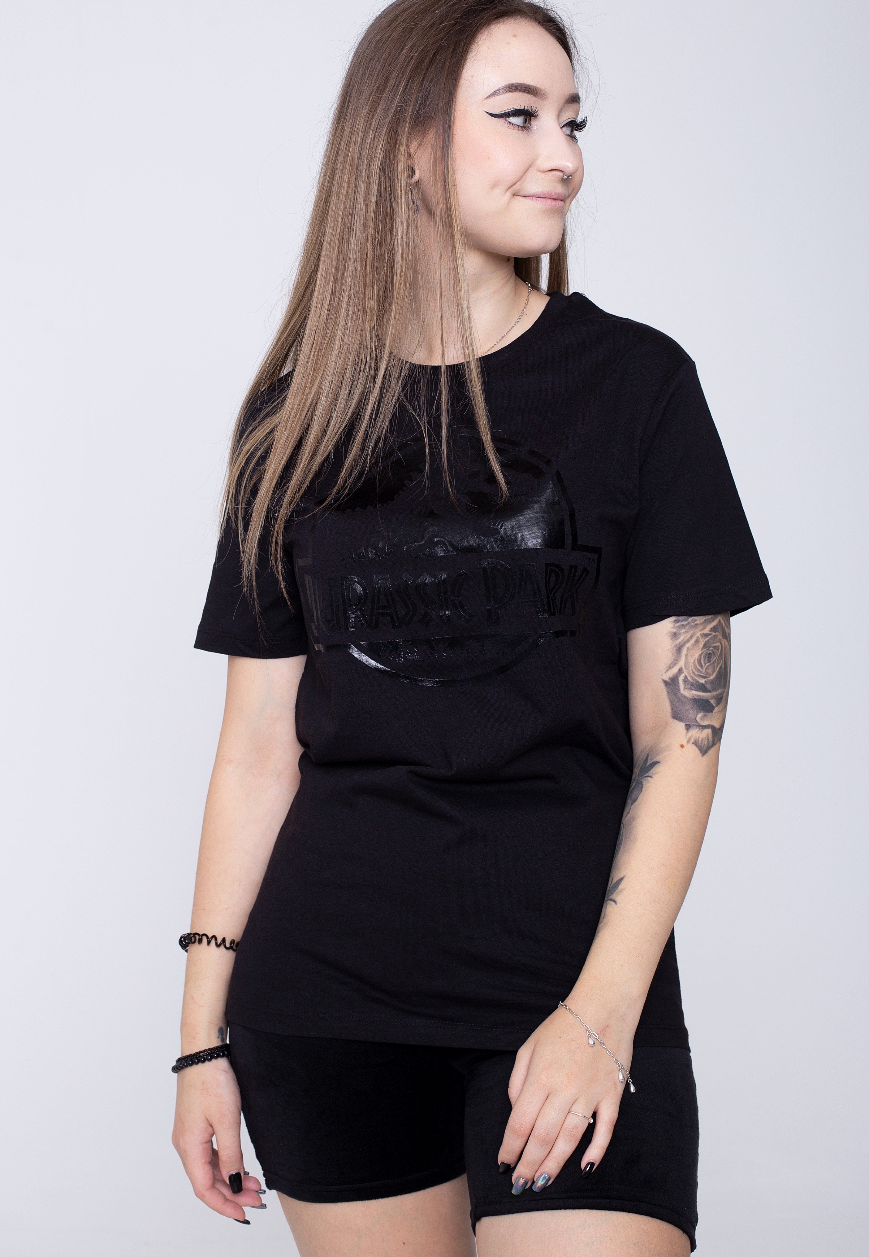 Jurassic Park - Logo Black On Black - T-Shirt | Women-Image