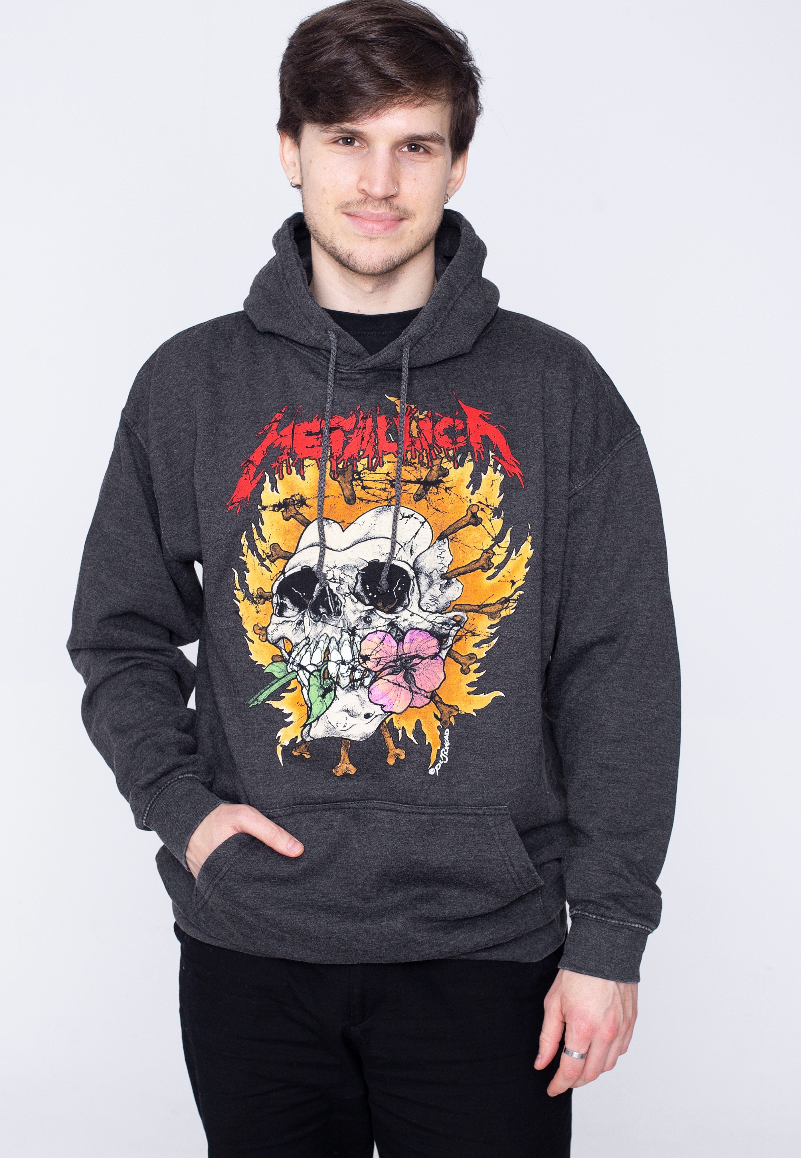 Metallica - Skull Flower Washed - Hoodie | Men-Image