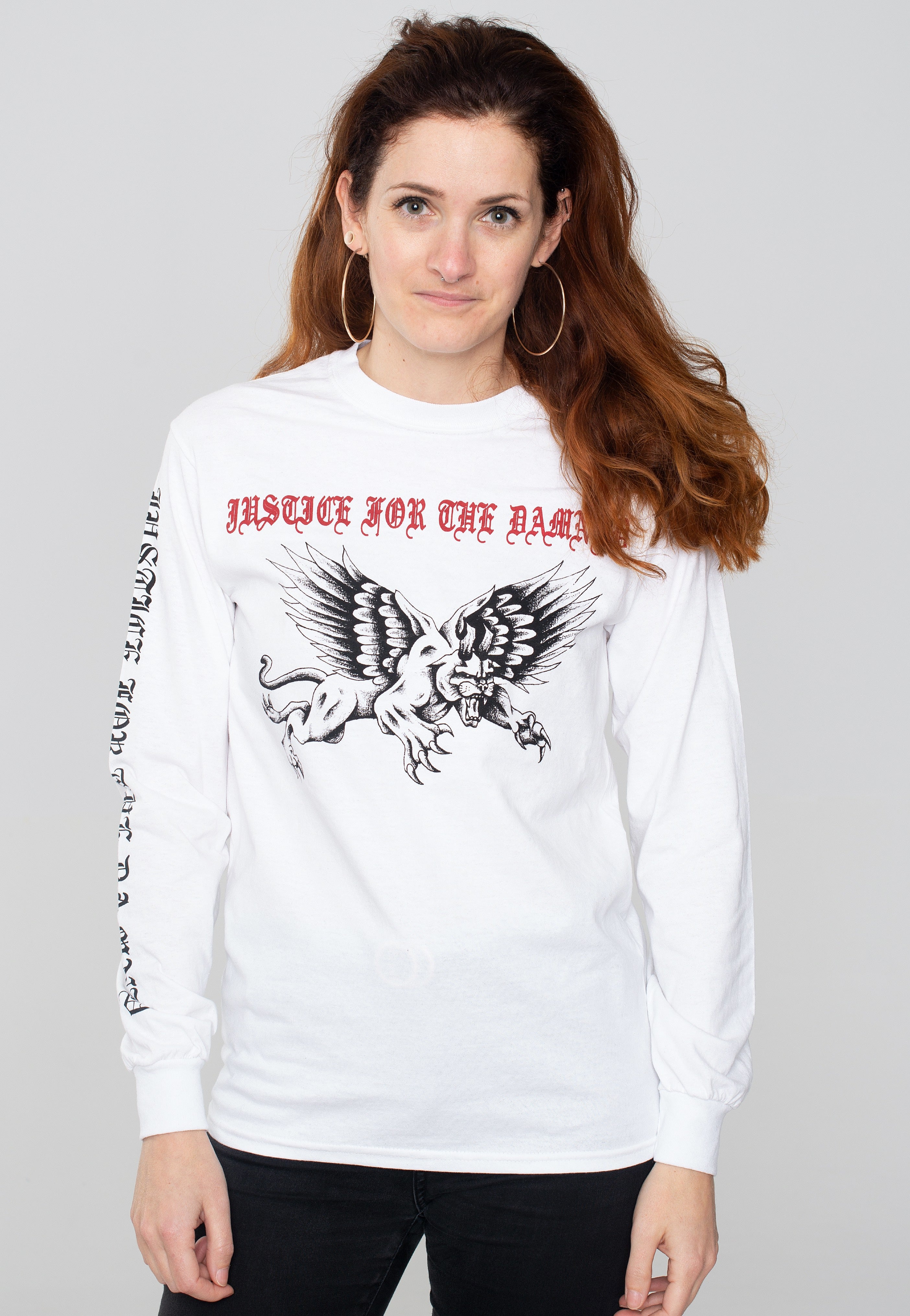 Justice For The Damned - Hellcat White - Longsleeve | Women-Image