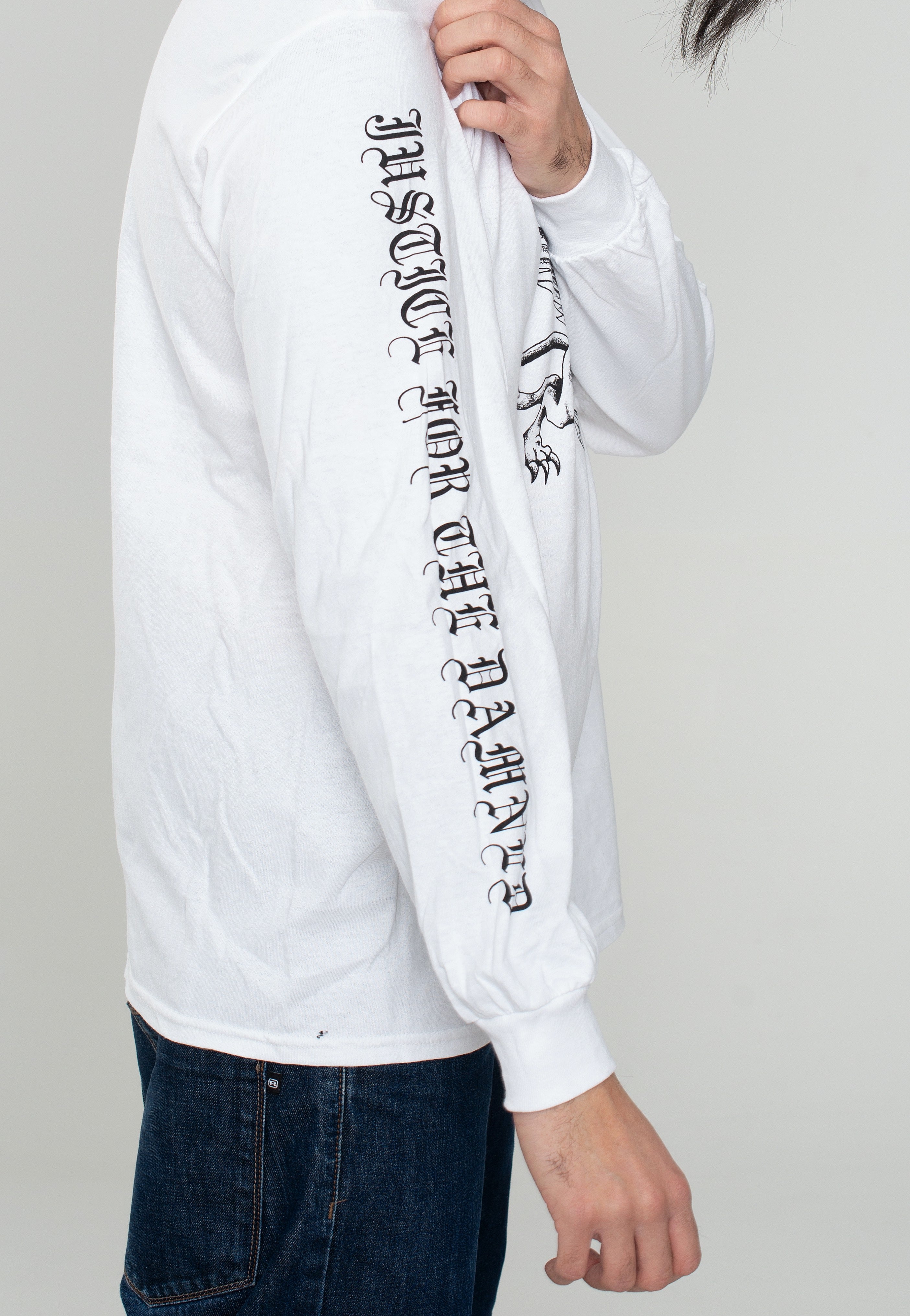 Justice For The Damned - Hellcat White - Longsleeve | Men-Image