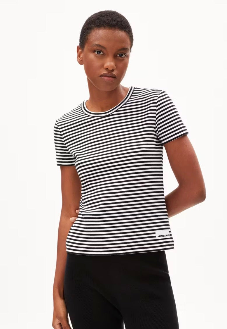 Armedangels - Kardaa Stripes Black/White - T-Shirt | Women-Image