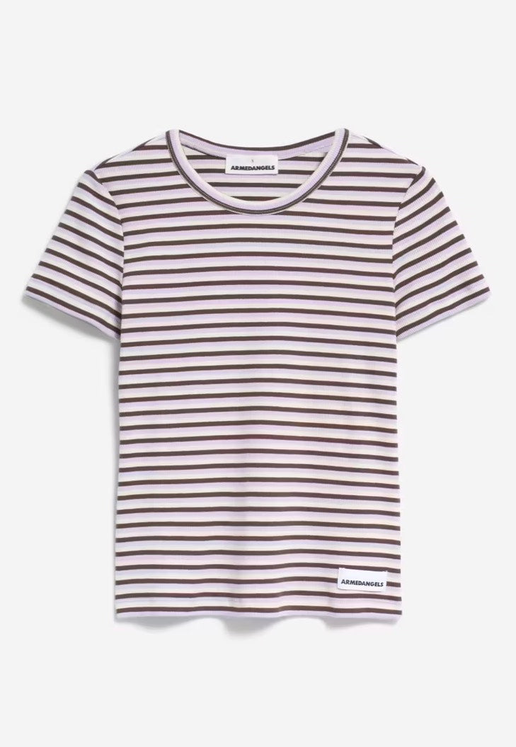 Armedangels - Kardaa Stripes Lavender Light/Warm Slate - T-Shirt | Women-Image