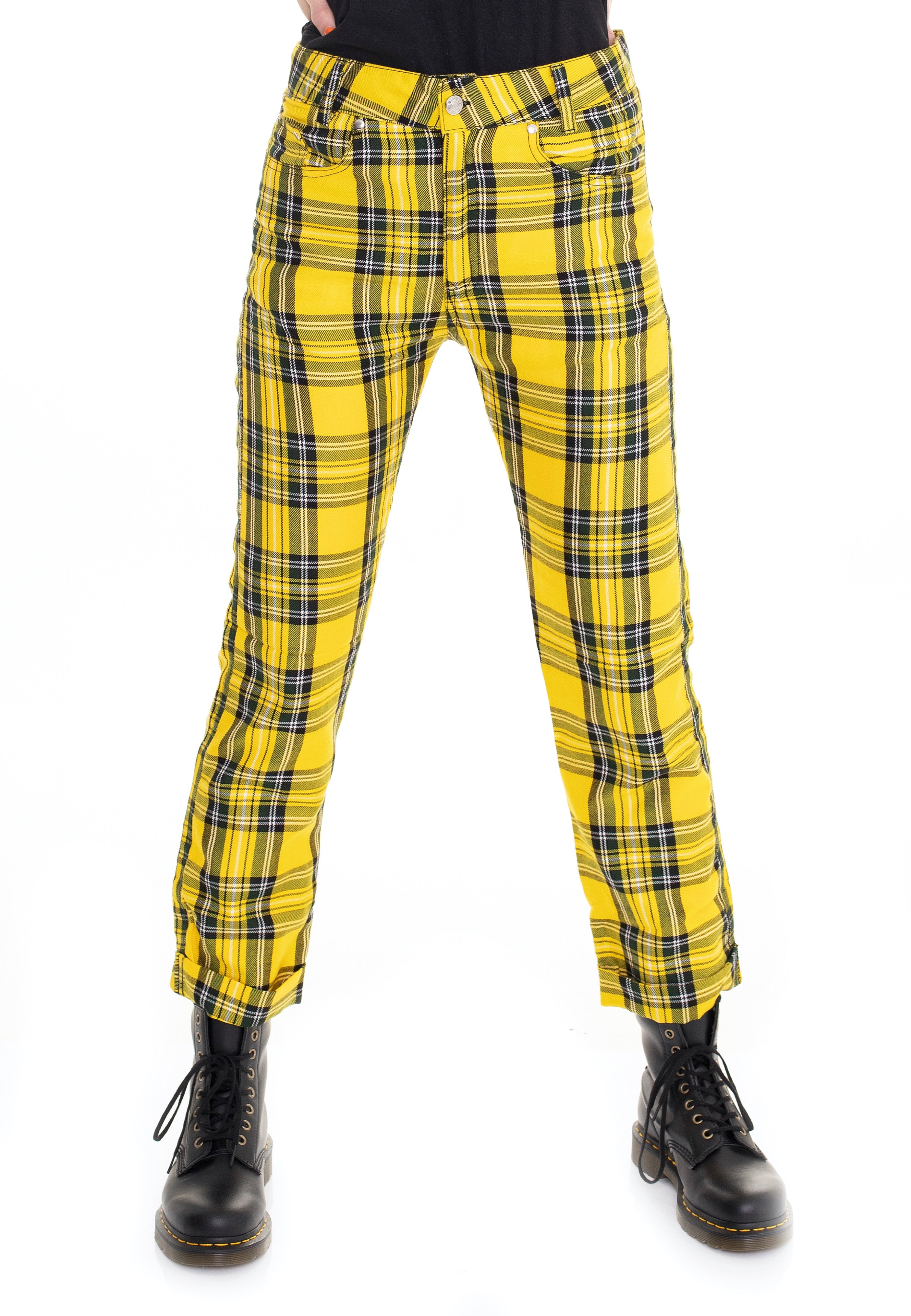 Chemical Black - Xylia Pant Yellow Tartan - Pants | Women-Image