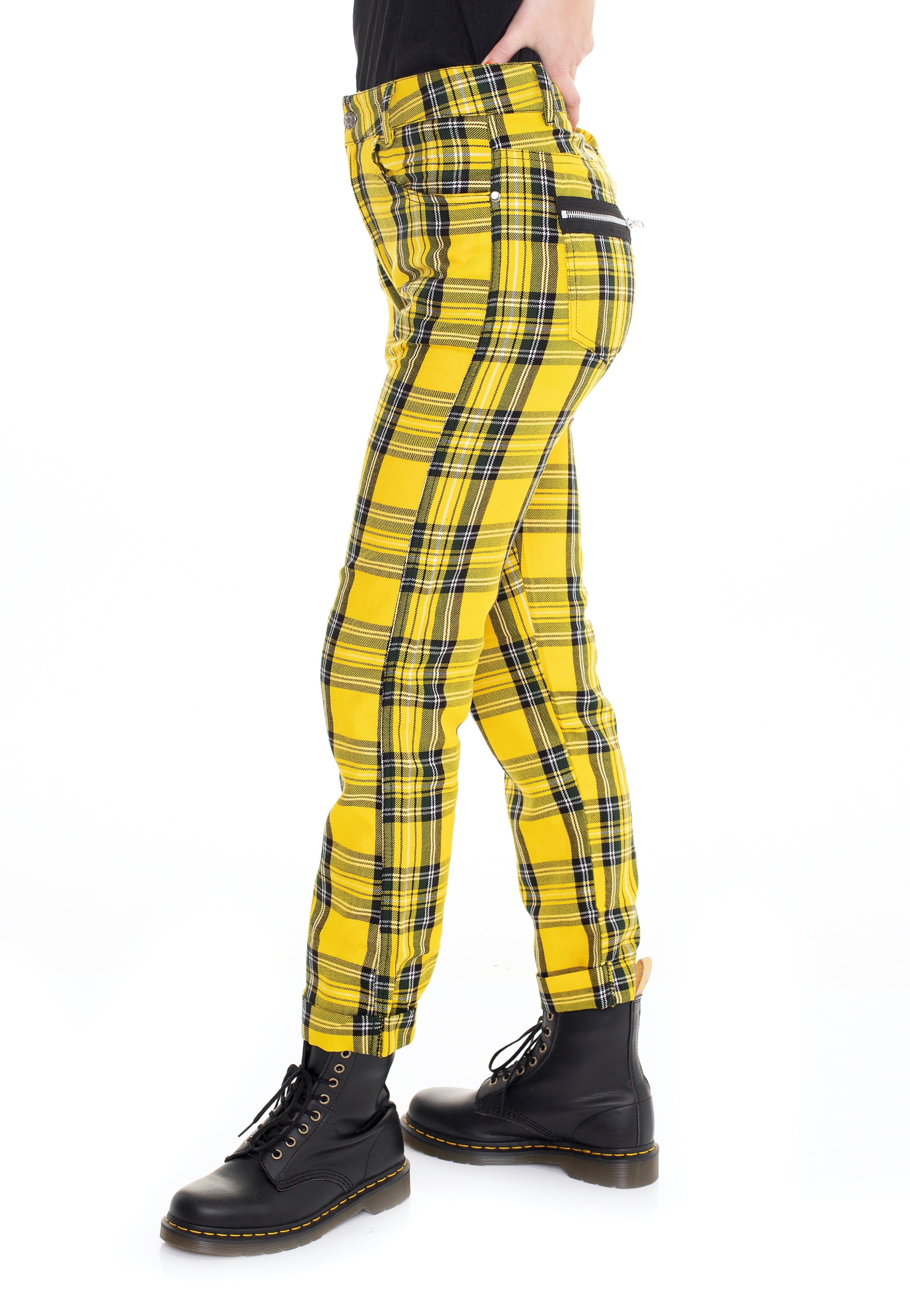 Chemical Black - Xylia Pant Yellow Tartan - Pants | Women-Image