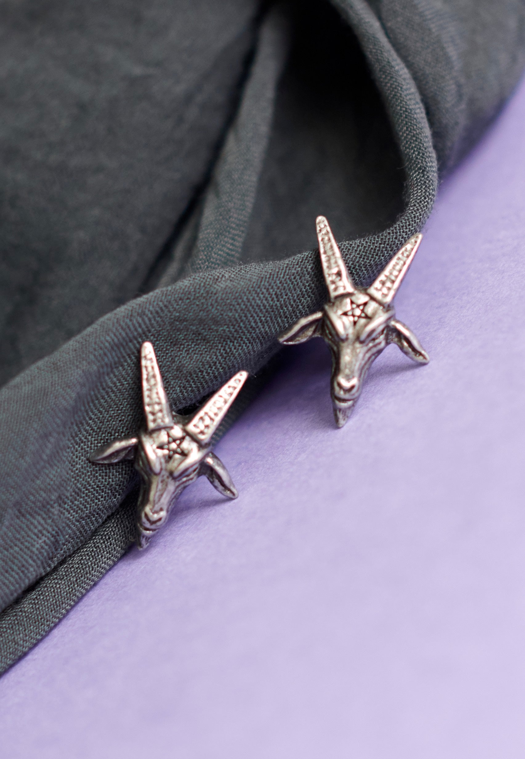 Alchemy England - Baphomet Studs Silver - Earrings | Neutral-Image