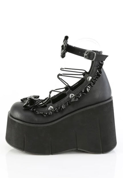 DemoniaCult - Kera 18 Black Vegan Leather - Girl Shoes | Women-Image