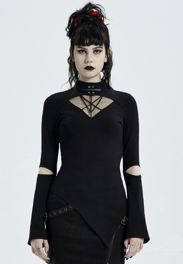 Punk Rave - Kerosene Asymmetrical Black - Top | Women-Image