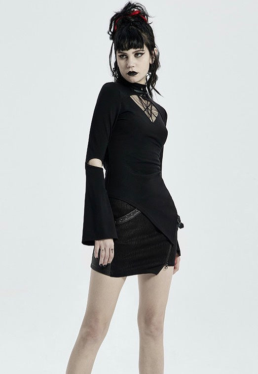 Punk Rave - Kerosene Asymmetrical Black - Top | Women-Image