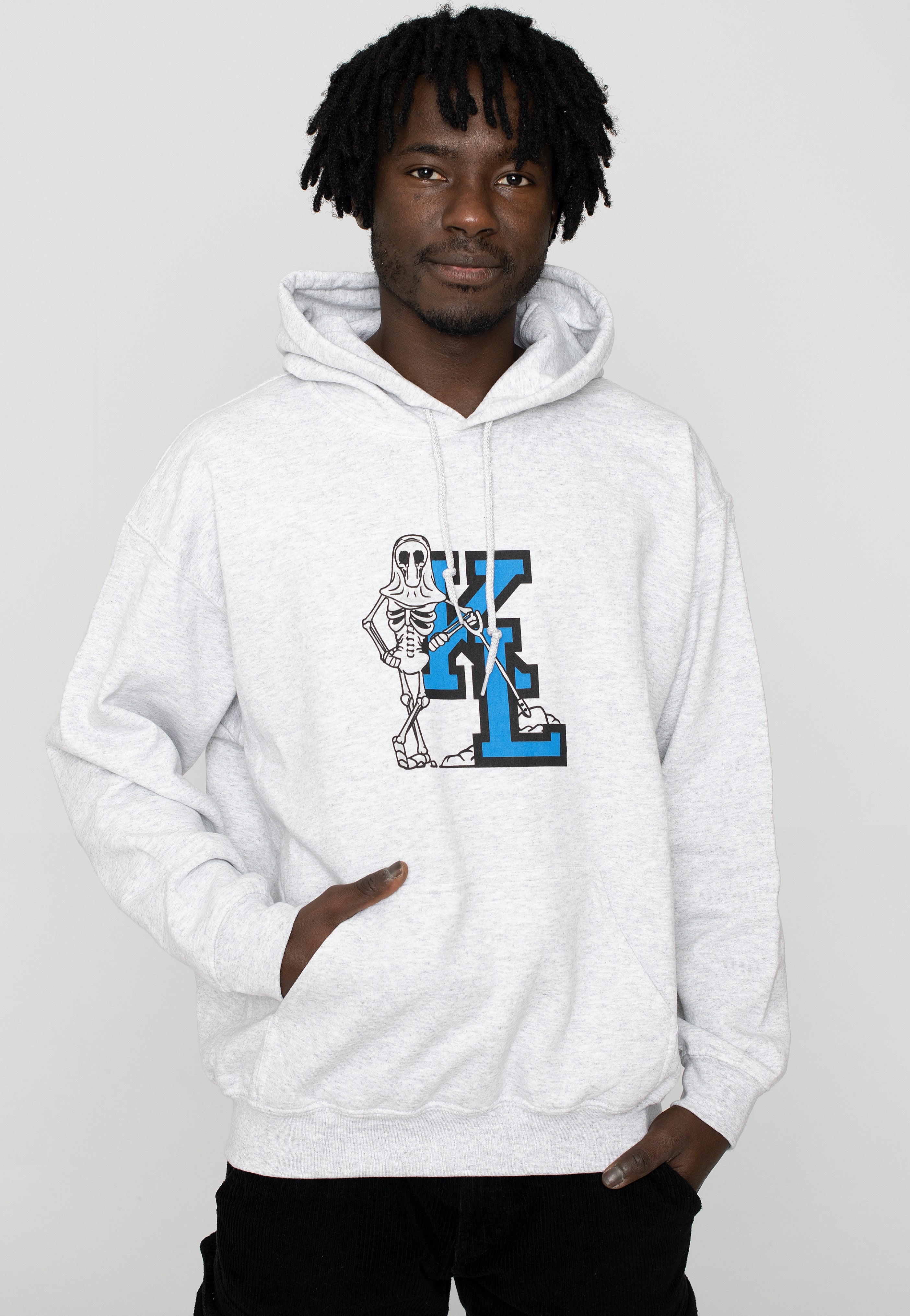 Knocked Loose - Blue Gravedigger Ash Grey - Hoodie | Men-Image