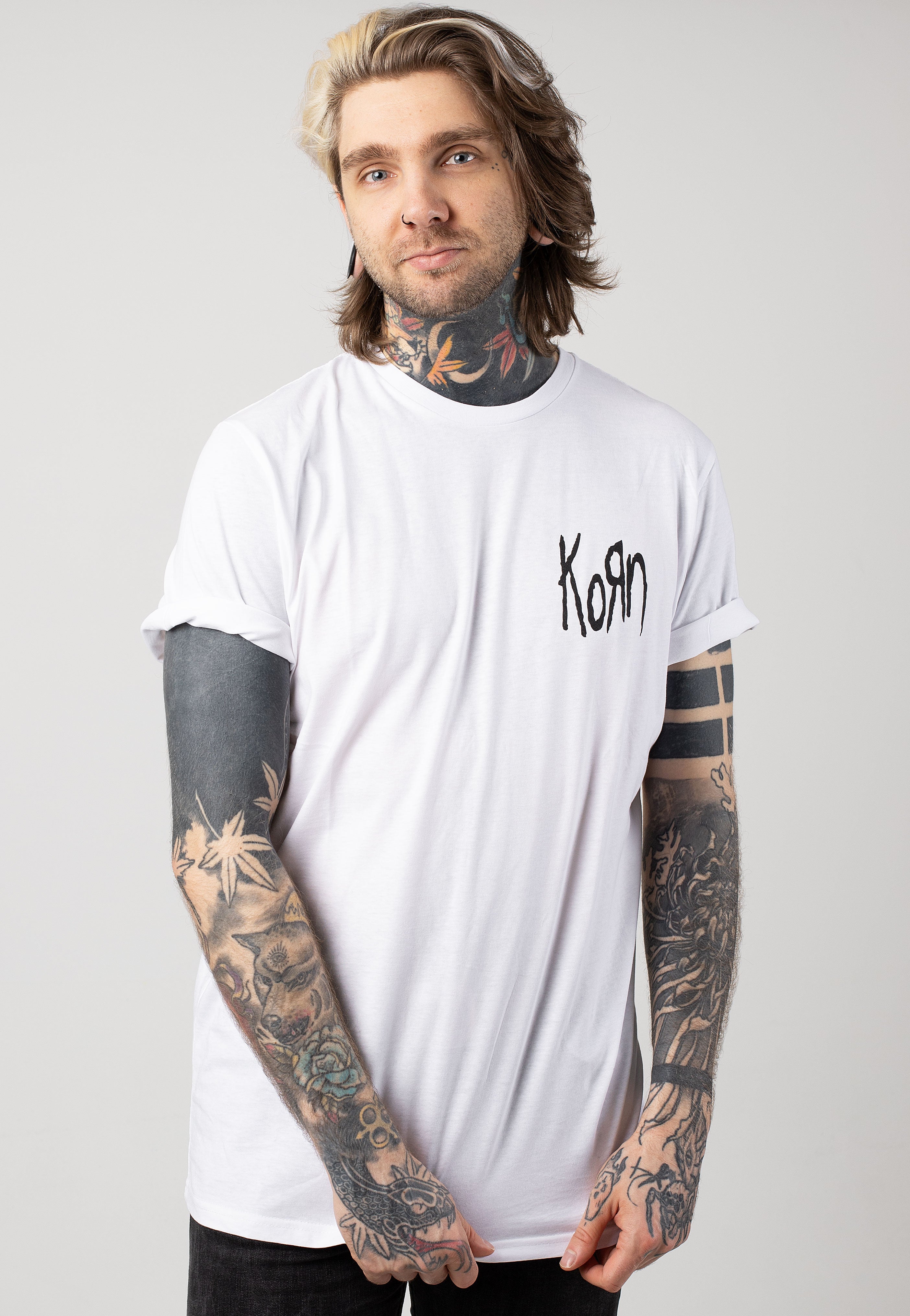 Korn - Scratched Type White - T-Shirt | Men-Image