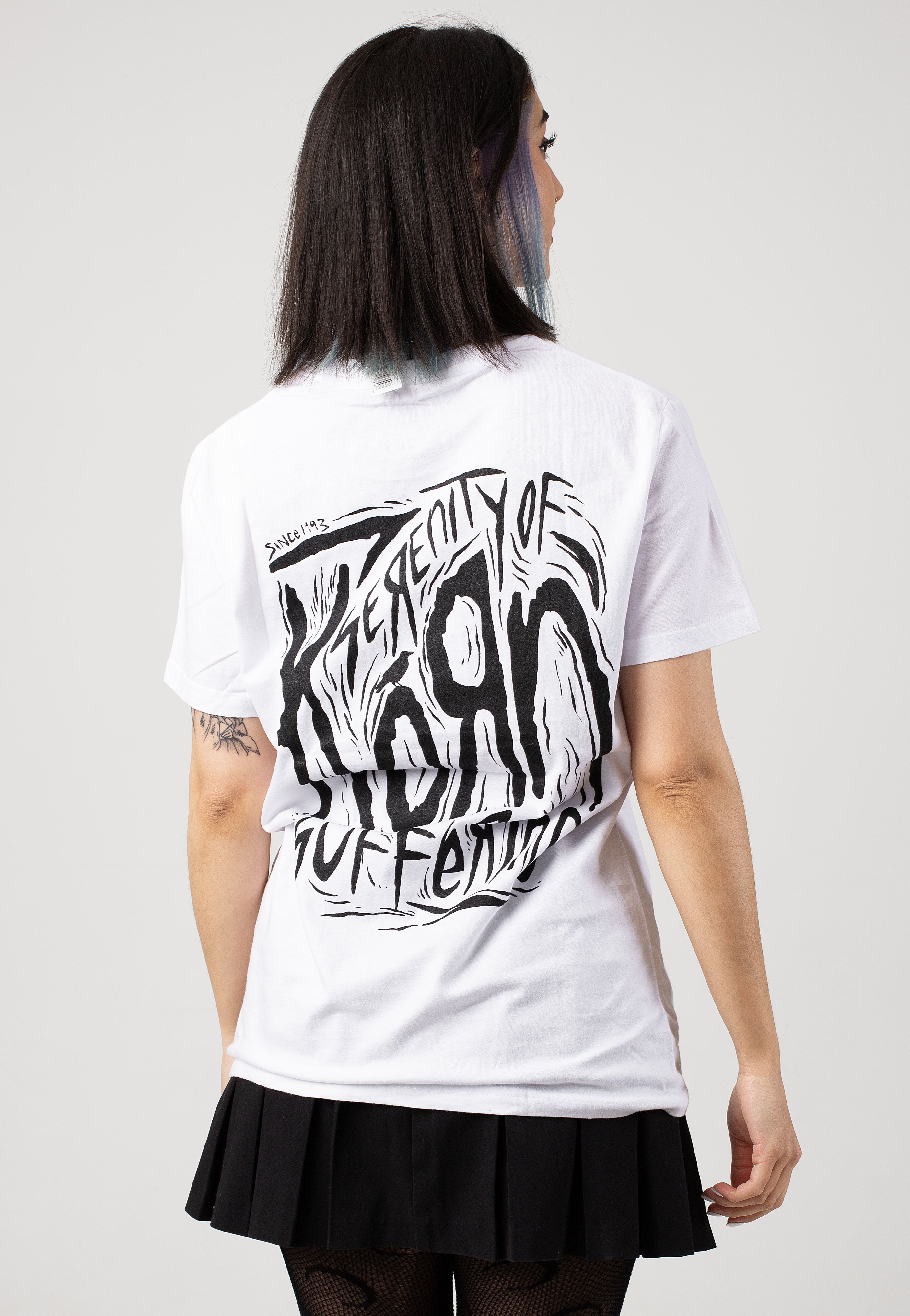 Korn - Scratched Type White - T-Shirt | Women-Image