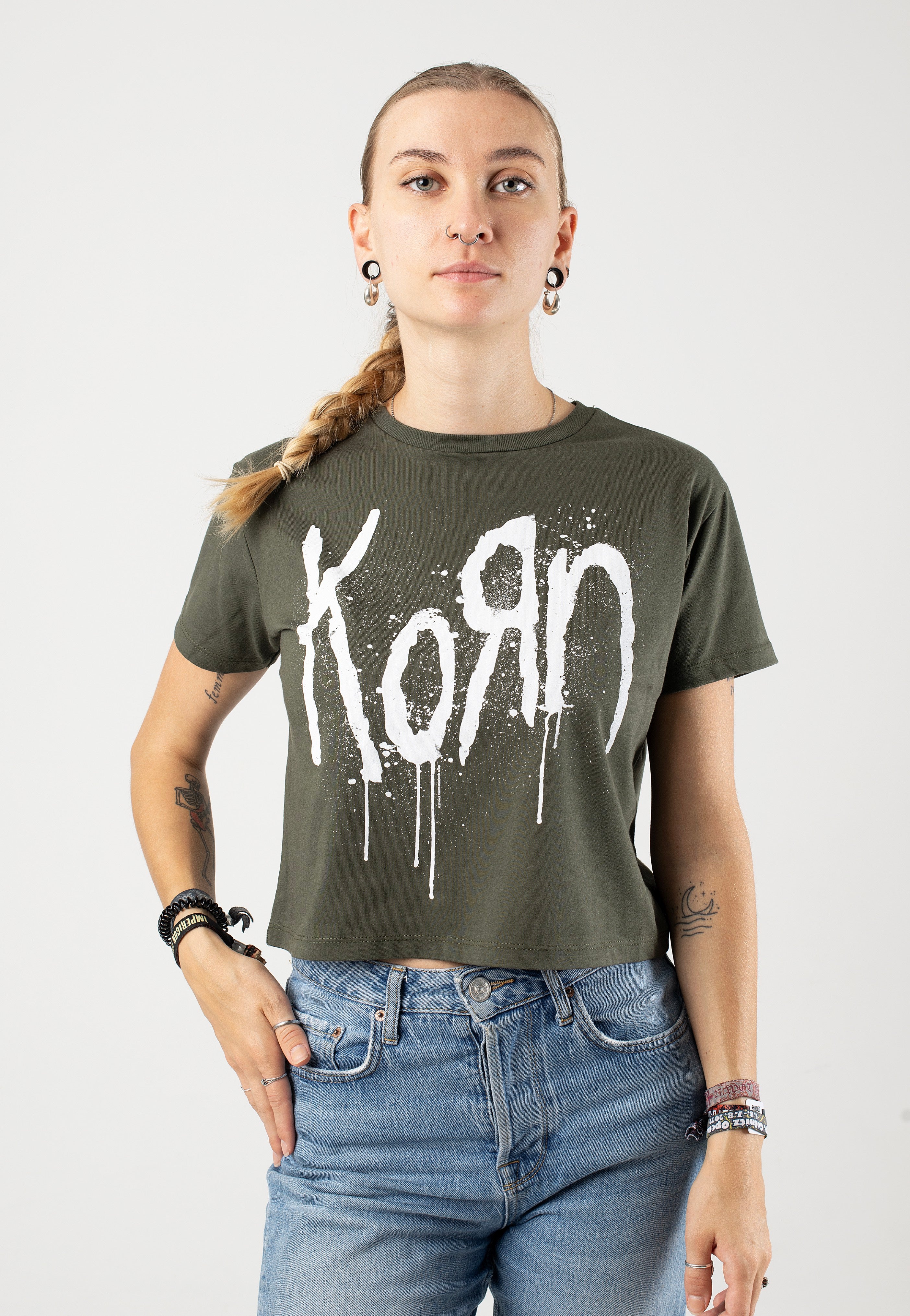 Korn - Still A Freak Cropped Khaki - T-Shirt | Women-Image