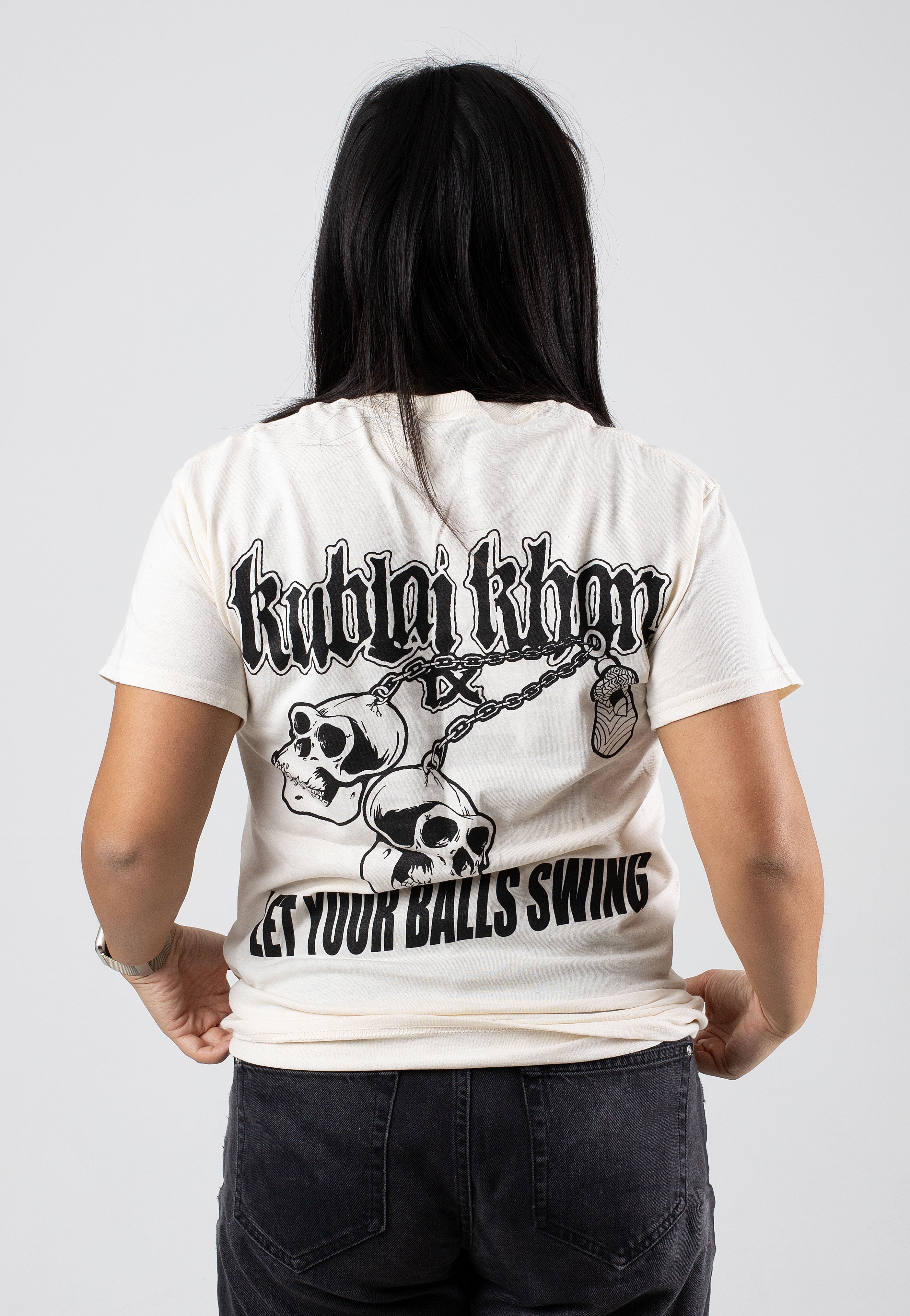 Kublai Khan - Let The Balls Swing Natural - T-Shirt | Women-Image