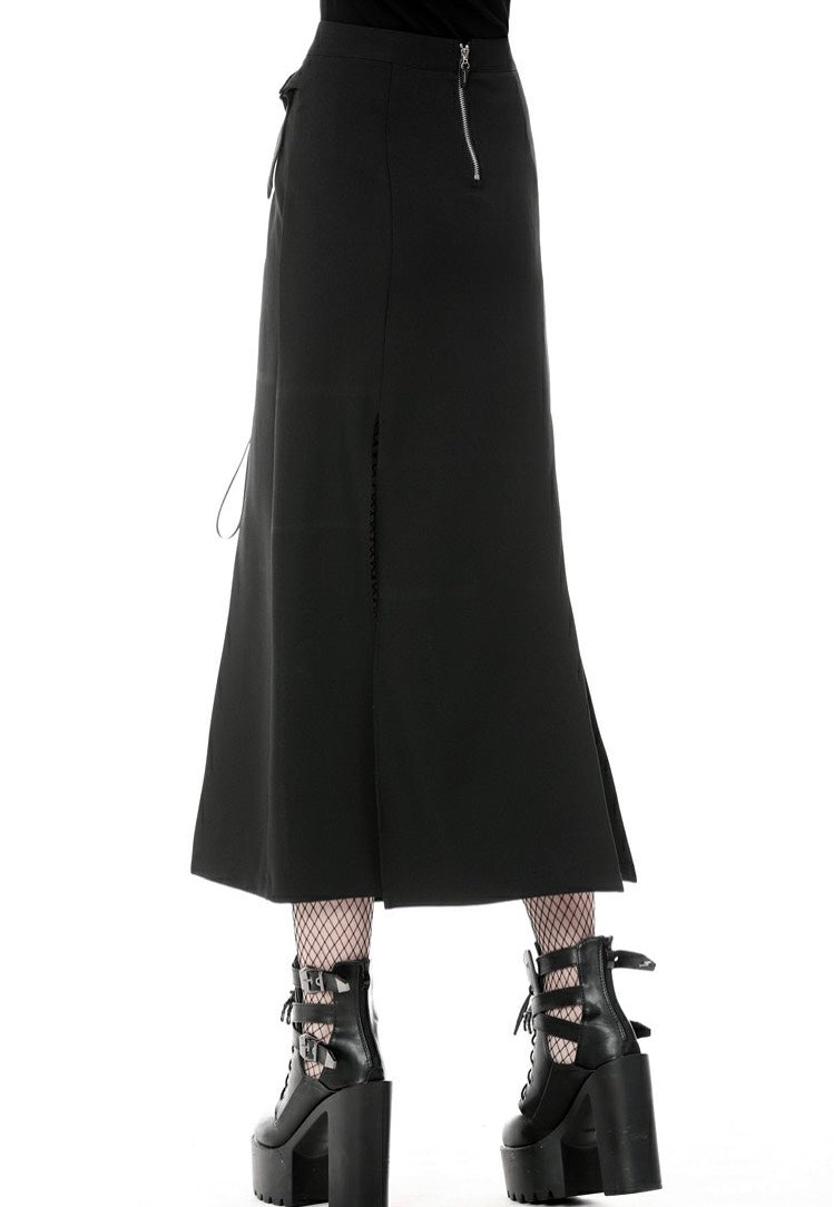 Dark In Love - Punk Sexy Slit Irregular Black - Skirt | Women-Image