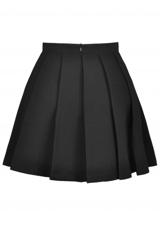 Dark In Love - Black Punk Rock Double Buckle Pleated Black - Skirt | Women-Image