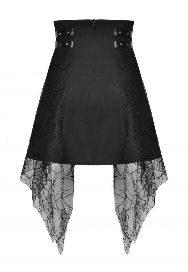 Dark In Love - Punk Rock Cross Spider Net Mini Black - Skirt | Women-Image