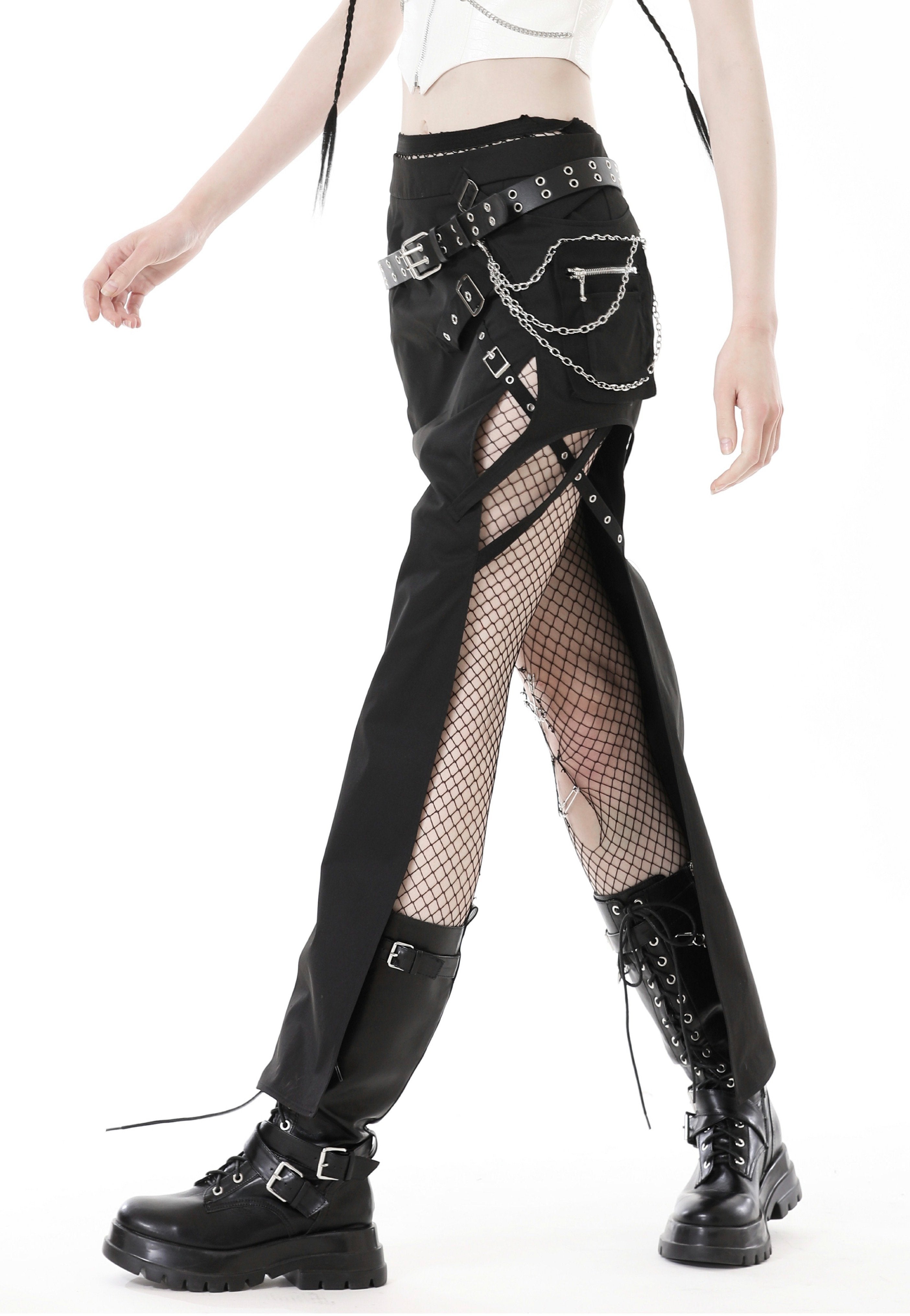 Dark In Love - Punk Rock Metal Side Bag Tight Black - Skirt | Women-Image