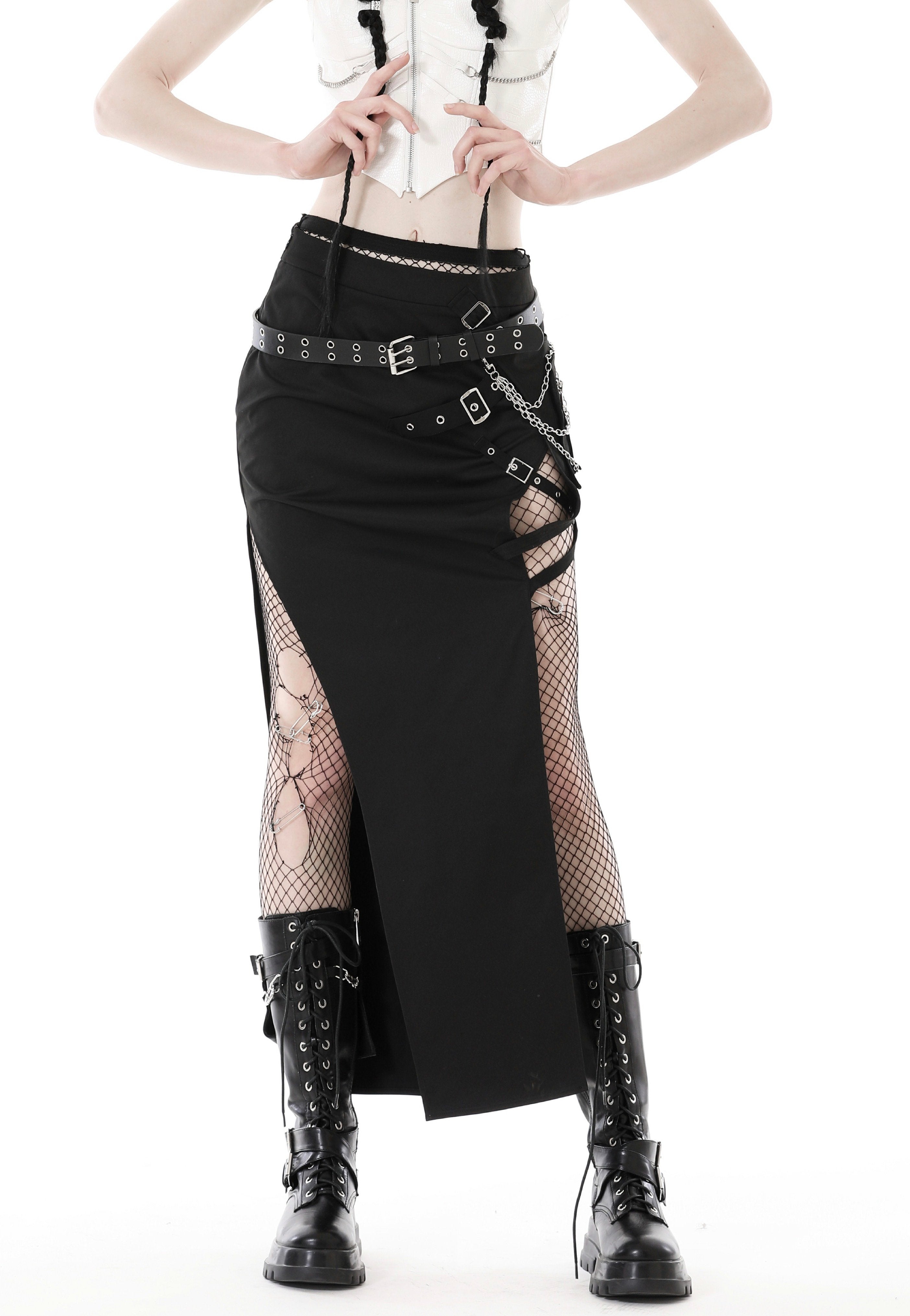 Dark In Love - Punk Rock Metal Side Bag Tight Black - Skirt | Women-Image