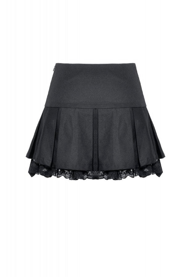 Dark In Love - Punk Metal Pleated Mini - Skirt | Women-Image