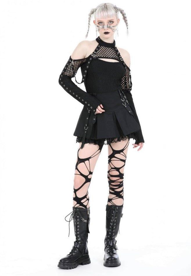 Dark In Love - Punk Metal Pleated Mini - Skirt | Women-Image