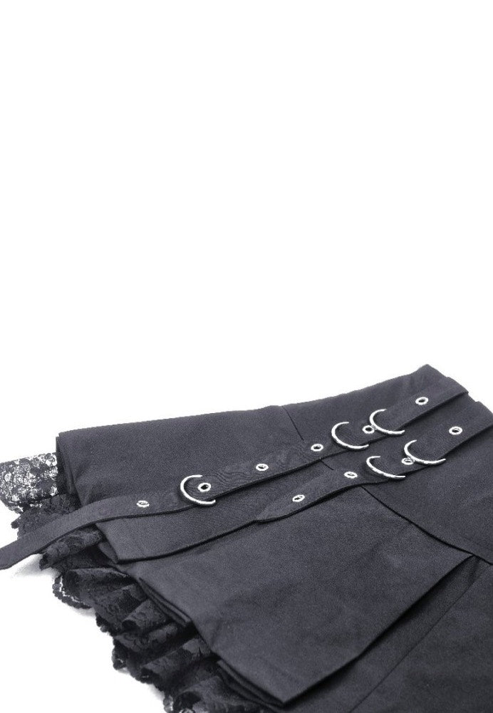 Dark In Love - Punk Metal Pleated Mini - Skirt | Women-Image