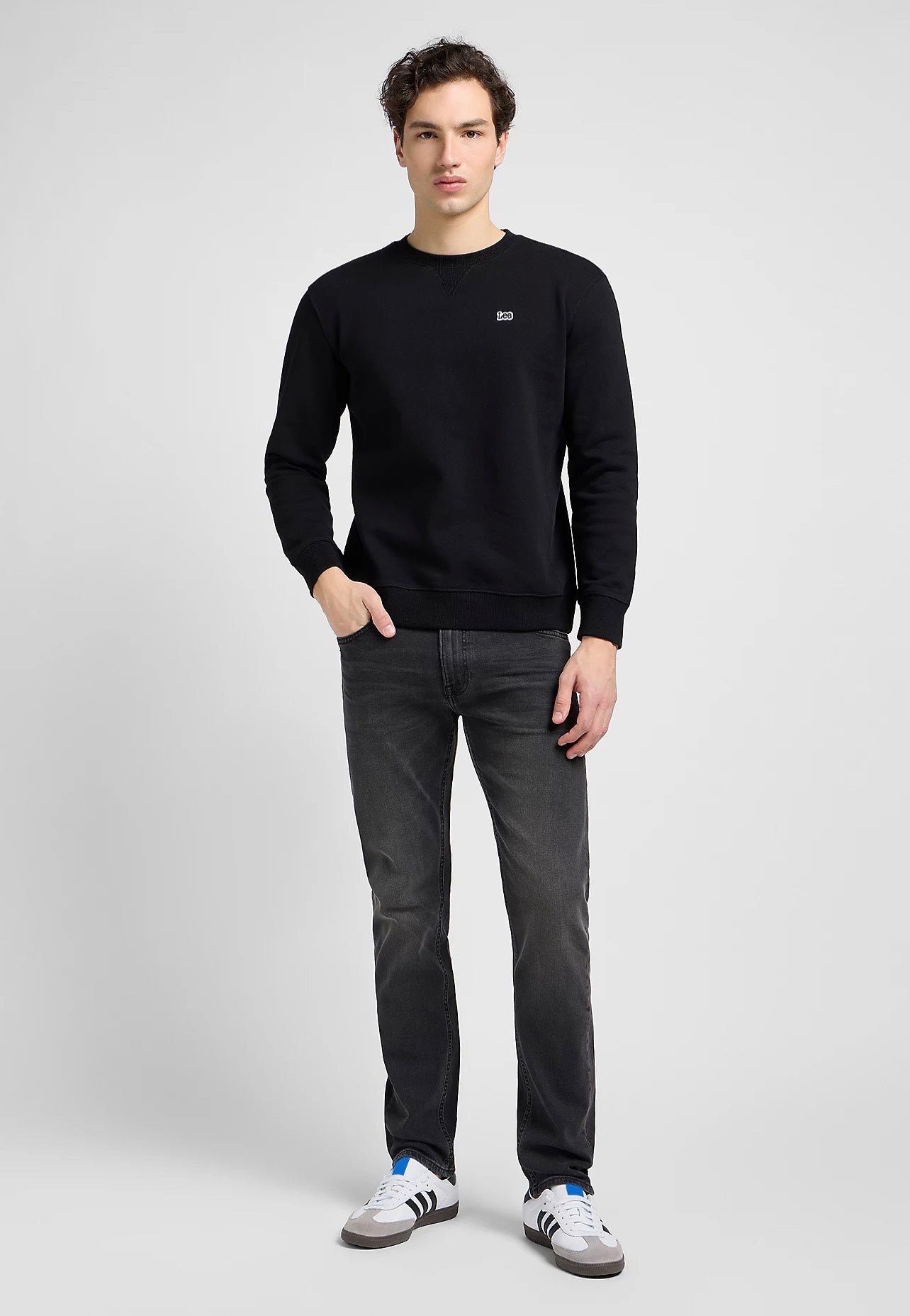 Lee - Plain Crew Black - Sweater | Men-Image