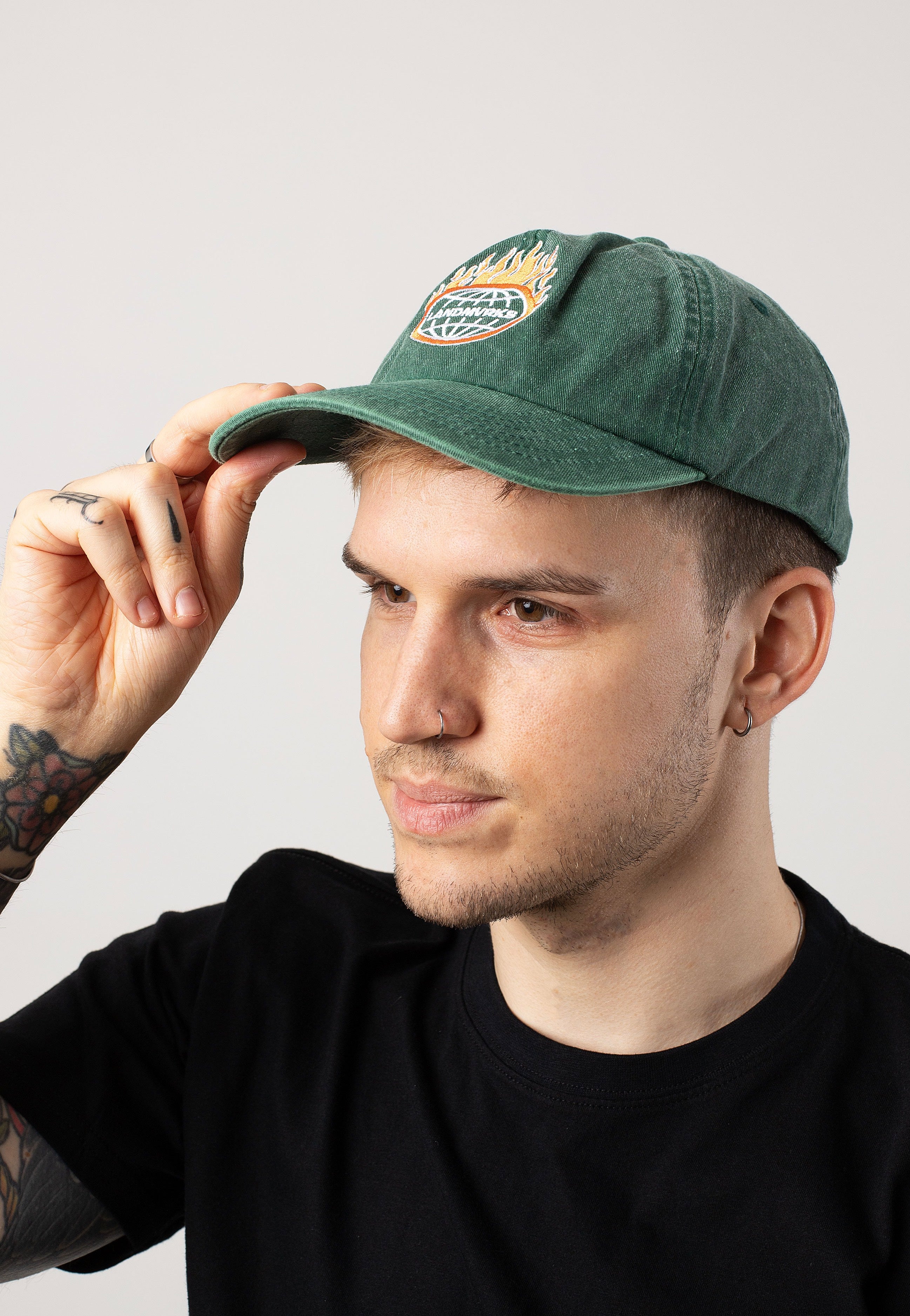 Landmvrks - Flames Vintage Bottle Green - Cap | Men-Image