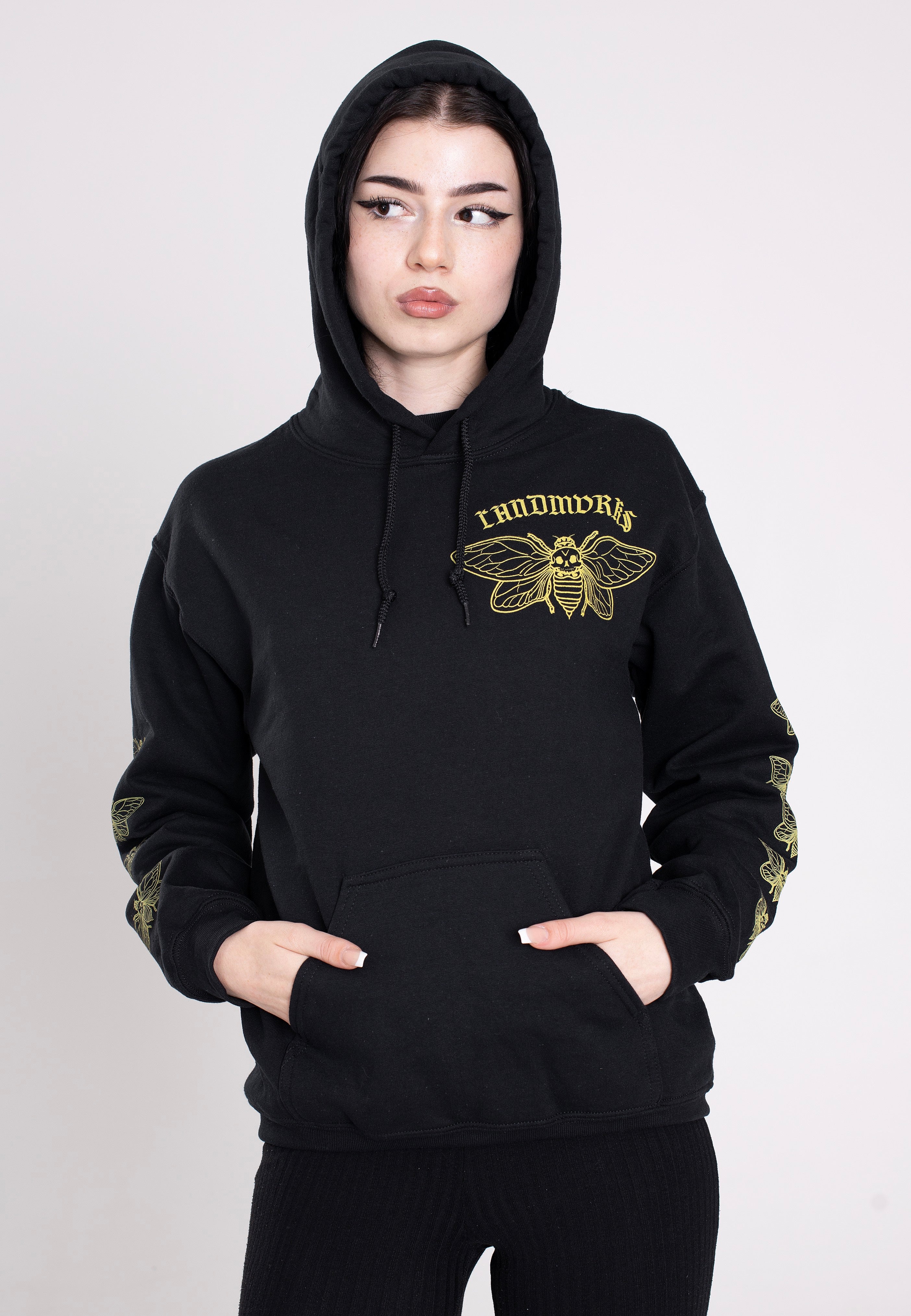 Landmvrks - Old Font Cicada Pocket - Hoodie | Women-Image