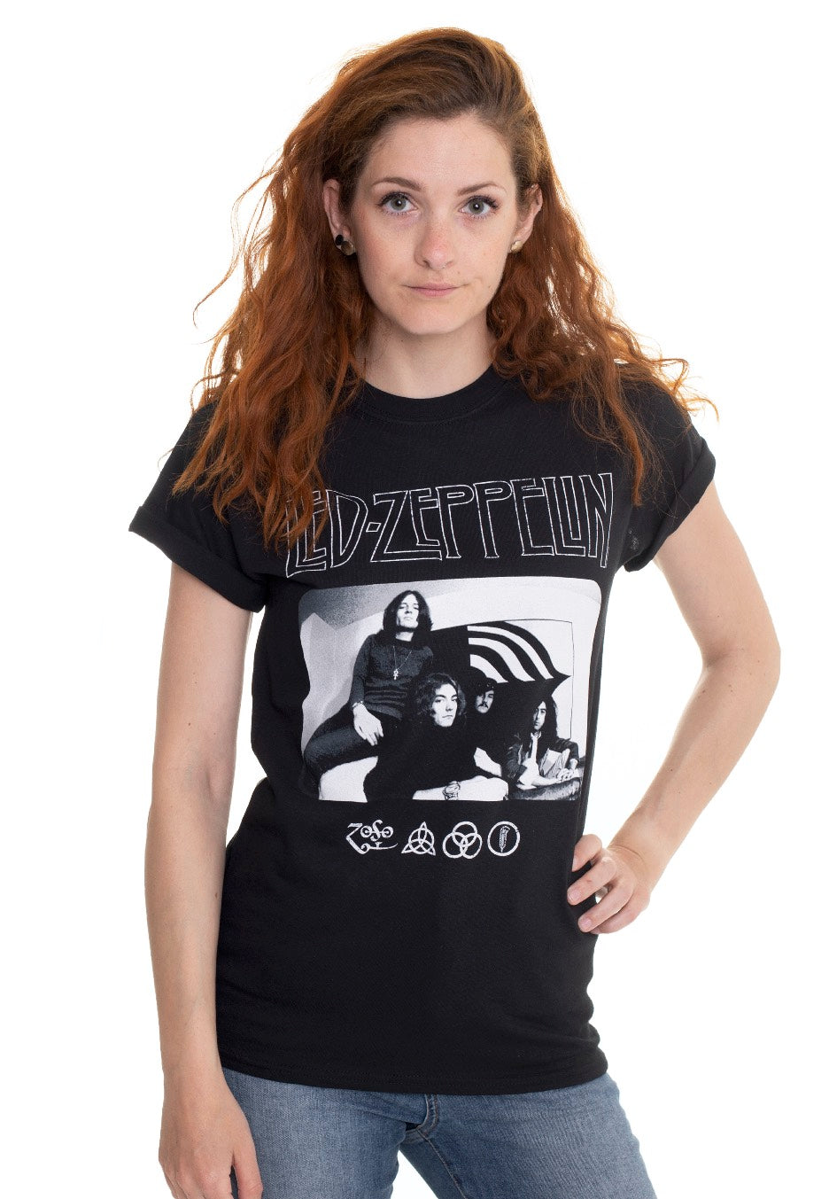 Led Zeppelin - Icon Logo Photo - T-Shirt | Women-Image