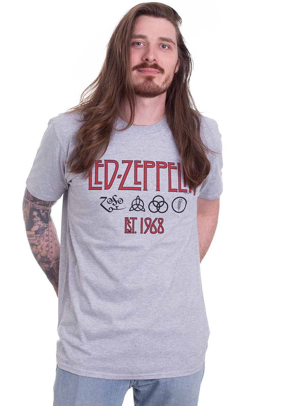 Led Zeppelin - Symbols Est 68 Grey - T-Shirt | Men-Image