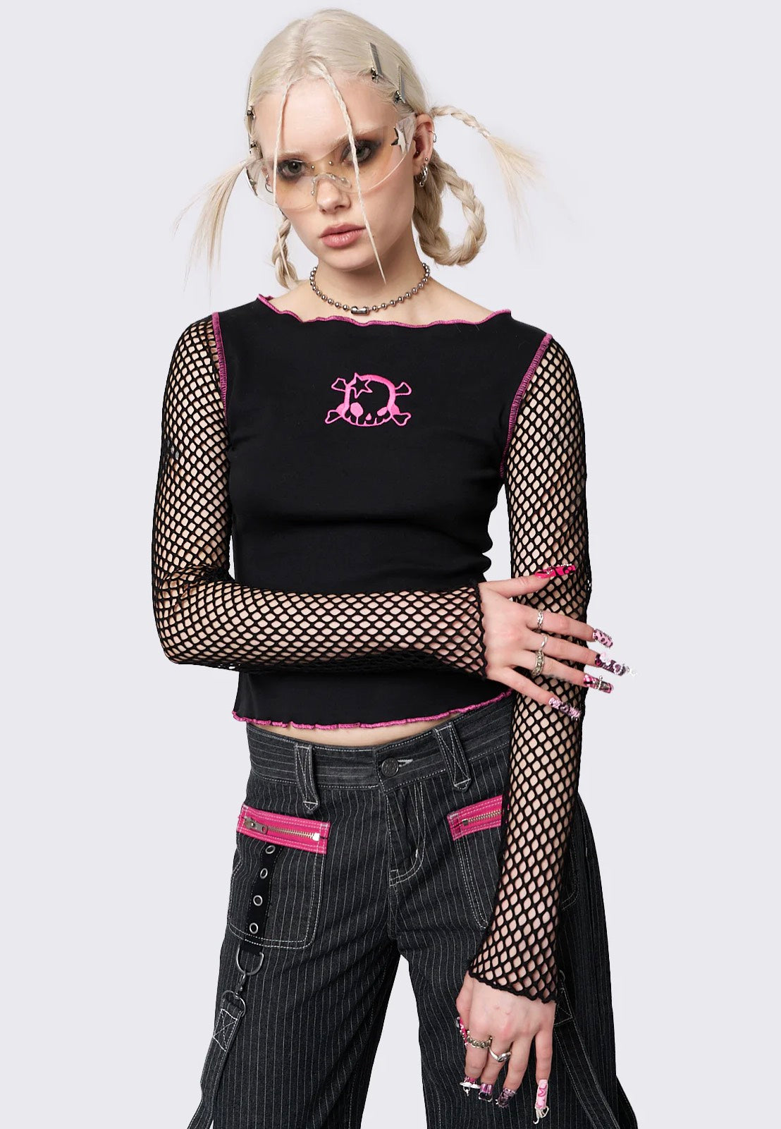 Minga London - Lethal Fishnet Black - Top | Women-Image