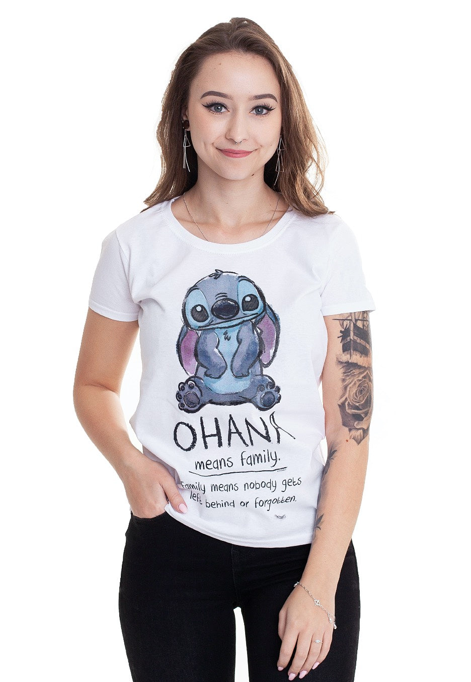 Lilo & Stitch - Ohana Means Family White - Girly | Women-Image