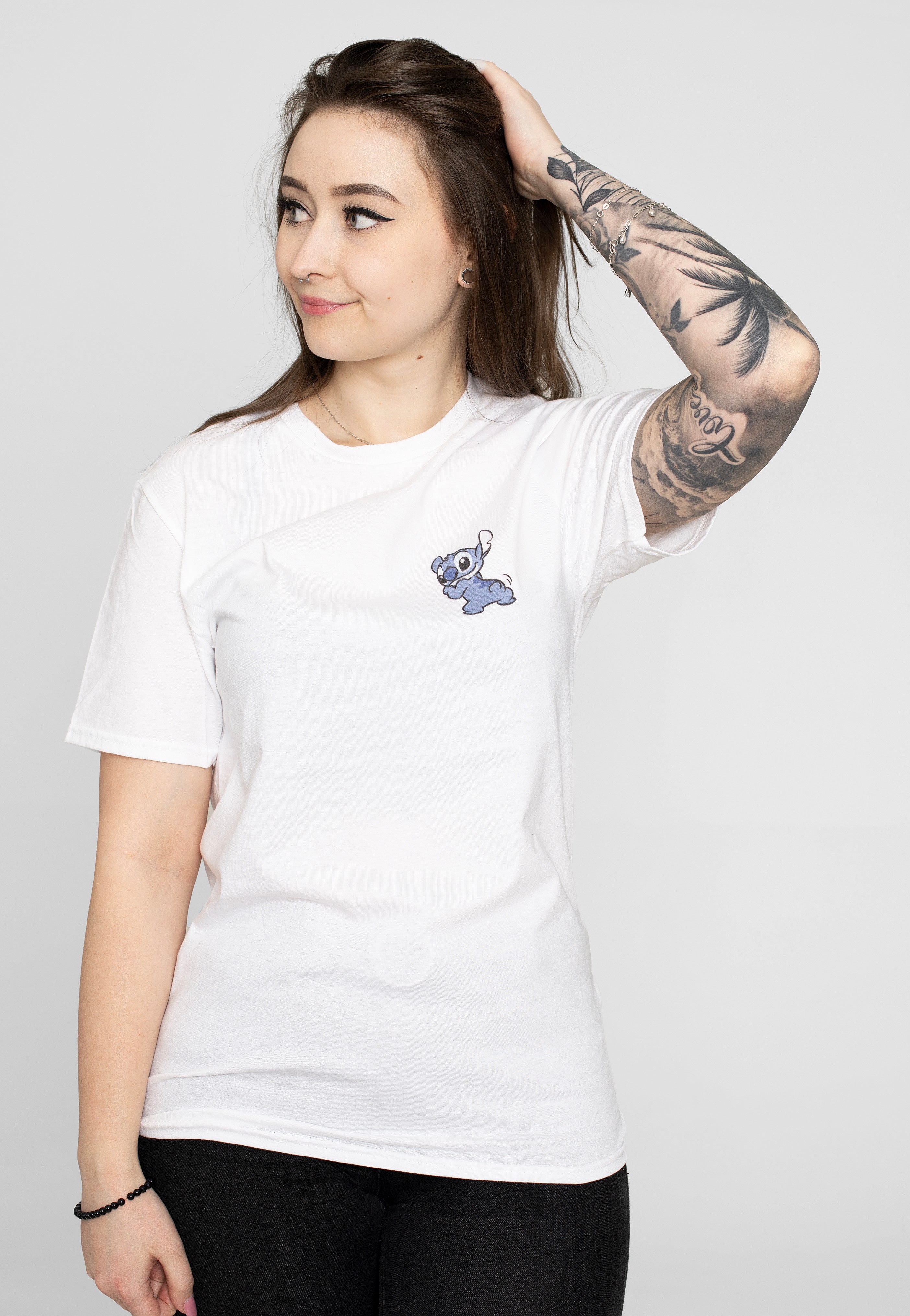 Lilo & Stitch - Stitch Backside Breast Print White - T-Shirt | Women-Image