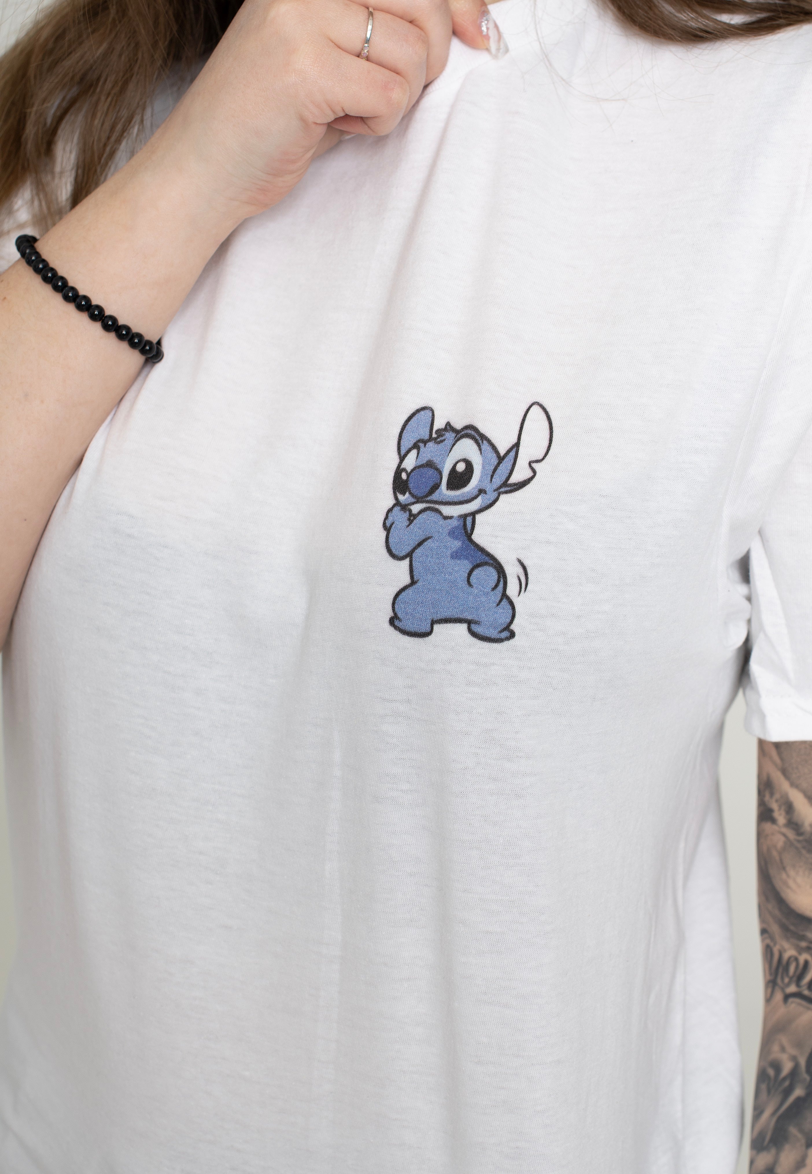 Lilo & Stitch - Stitch Backside Breast Print White - T-Shirt | Women-Image