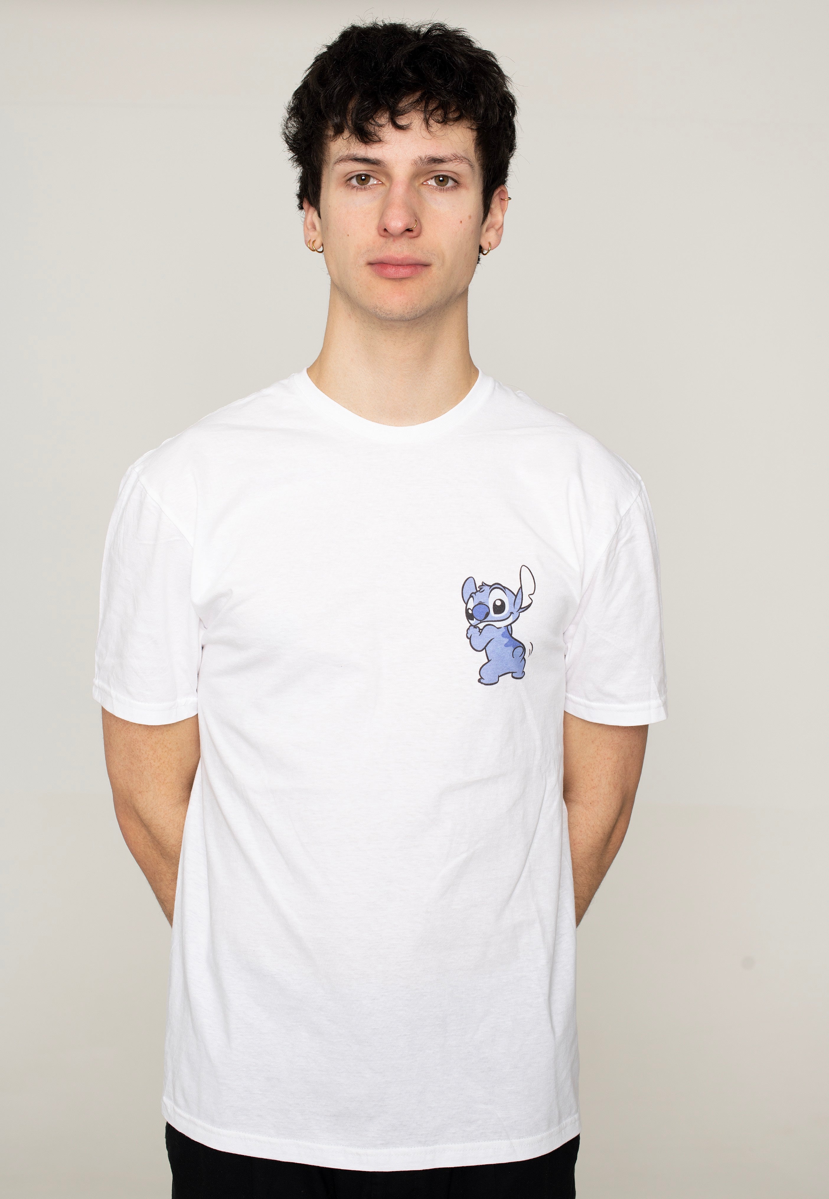 Lilo & Stitch - Stitch Backside Breast Print White - T-Shirt | Men-Image