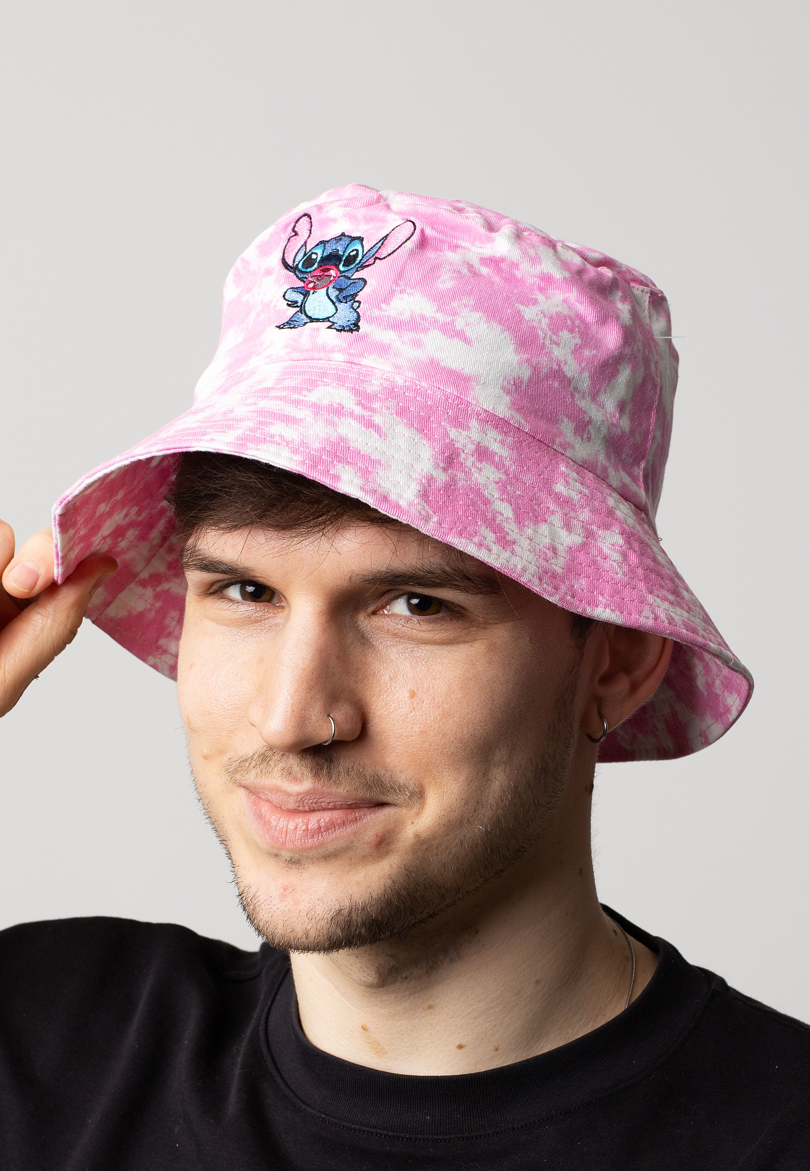 Lilo & Stitch - Stitch Face Pink Tie Dye - Bucket Hat | Neutral-Image