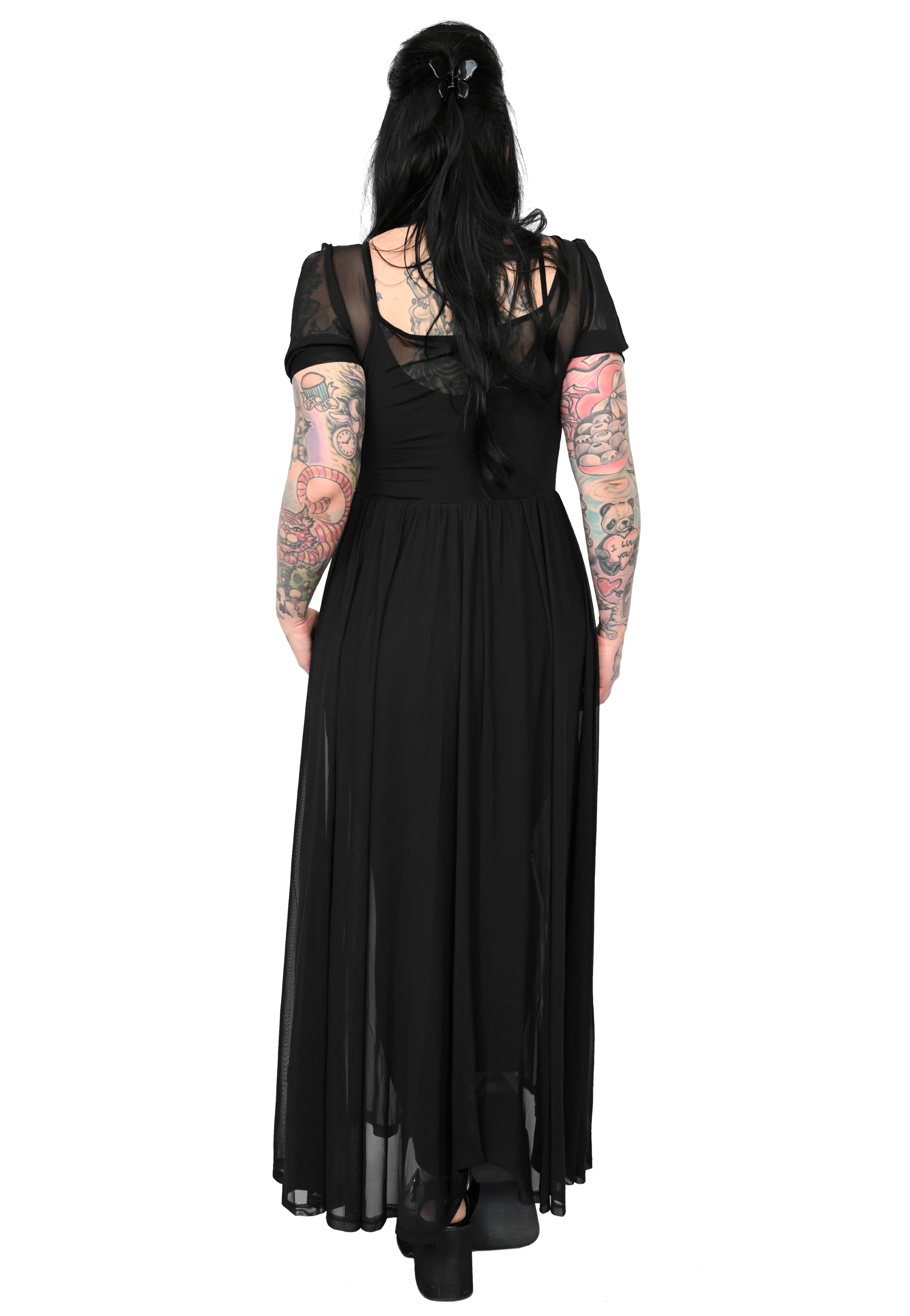 Foxblood - Lily Mesh Maxi Black - Dress | Women-Image