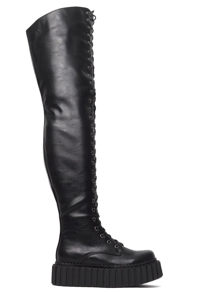 Lamoda - Last Kiss Chunky Thigh High Holster Black - Girl Shoes | Women-Image