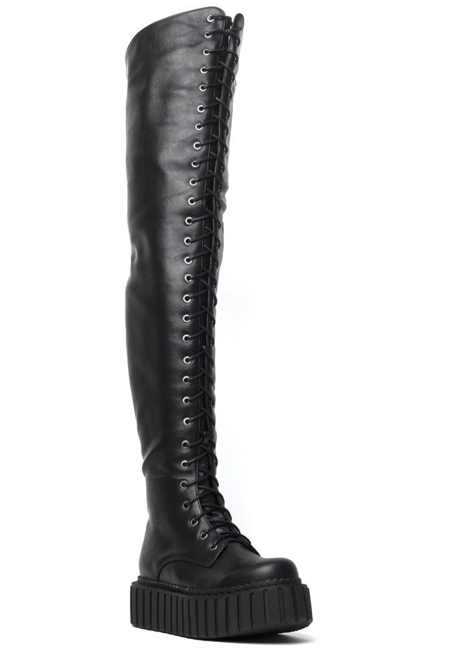 Lamoda - Last Kiss Chunky Thigh High Holster Black - Girl Shoes | Women-Image