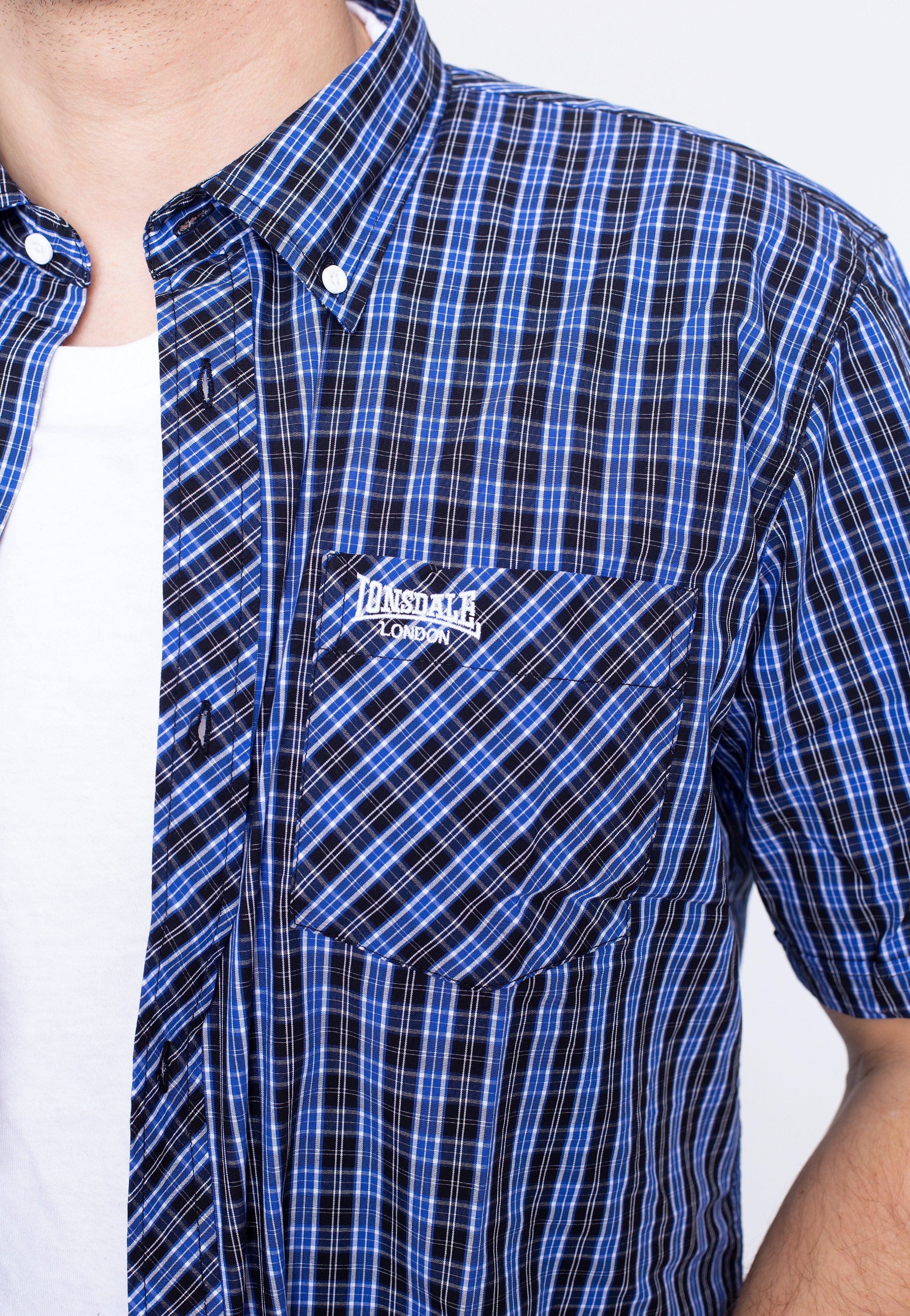 Lonsdale - Brixworth Blue/White/Black - Shirt | Men-Image