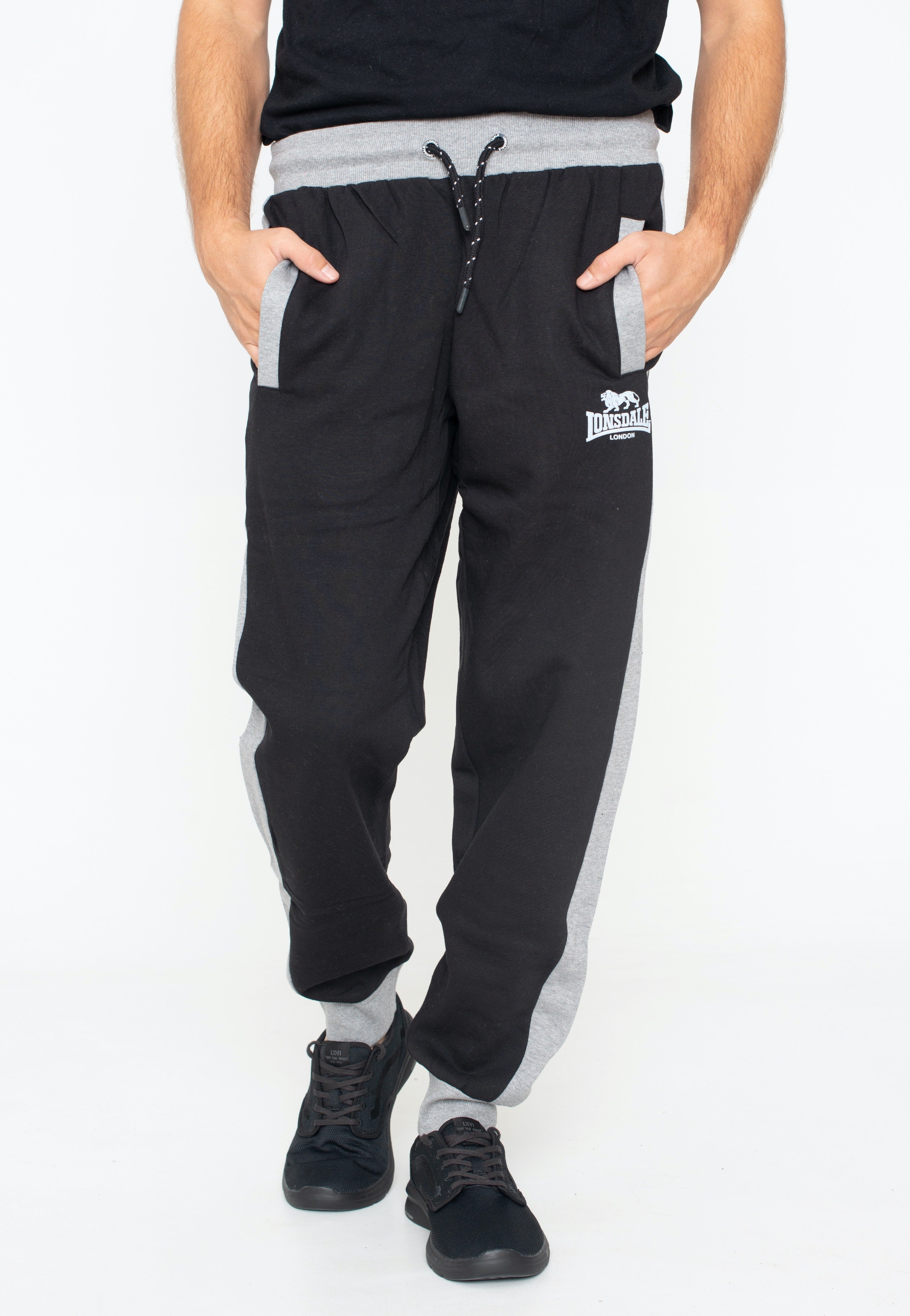 Lonsdale - Brocklehill Marl Grey/Black - Sweat Pants | Men-Image