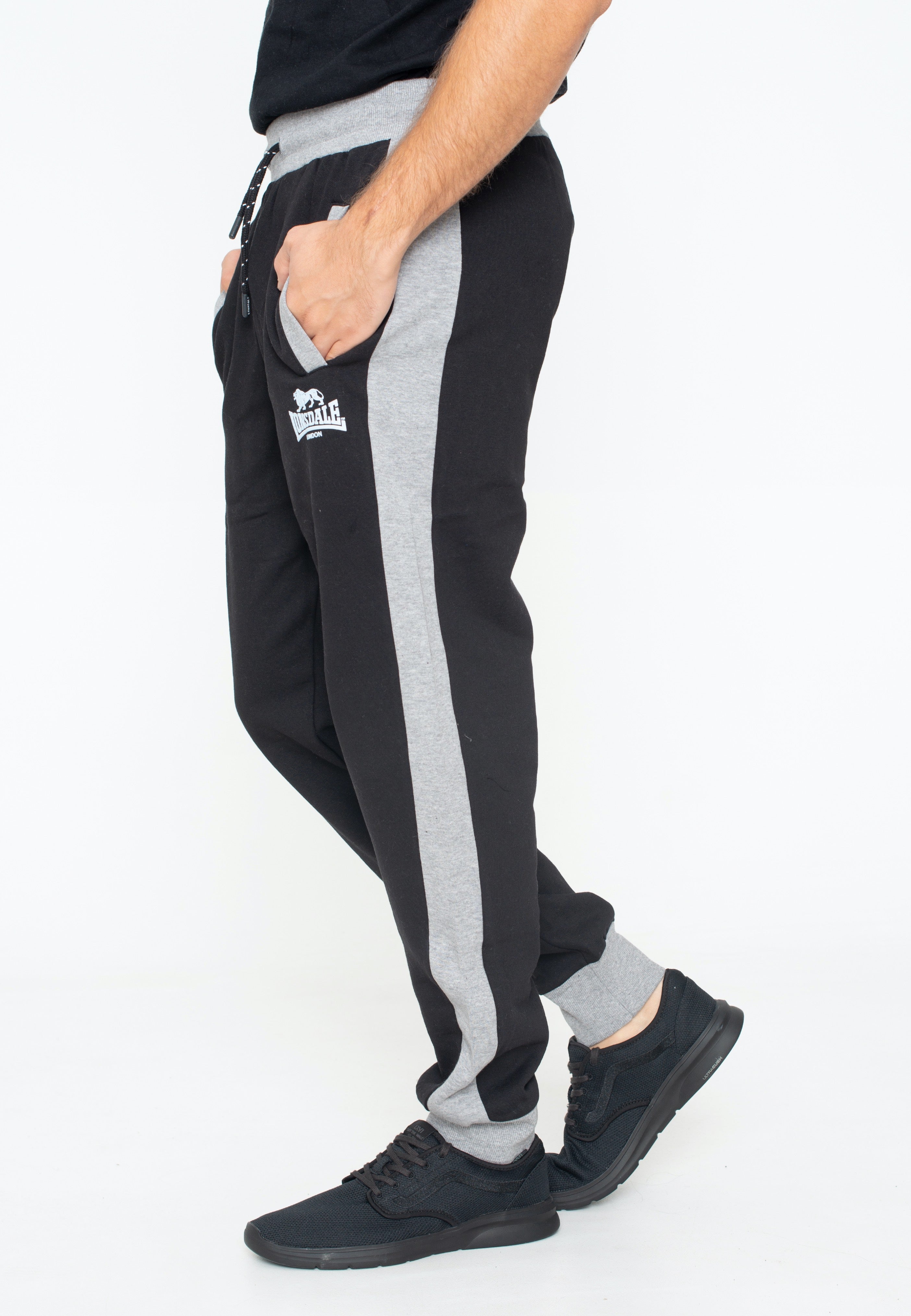 Lonsdale - Brocklehill Marl Grey/Black - Sweat Pants | Men-Image