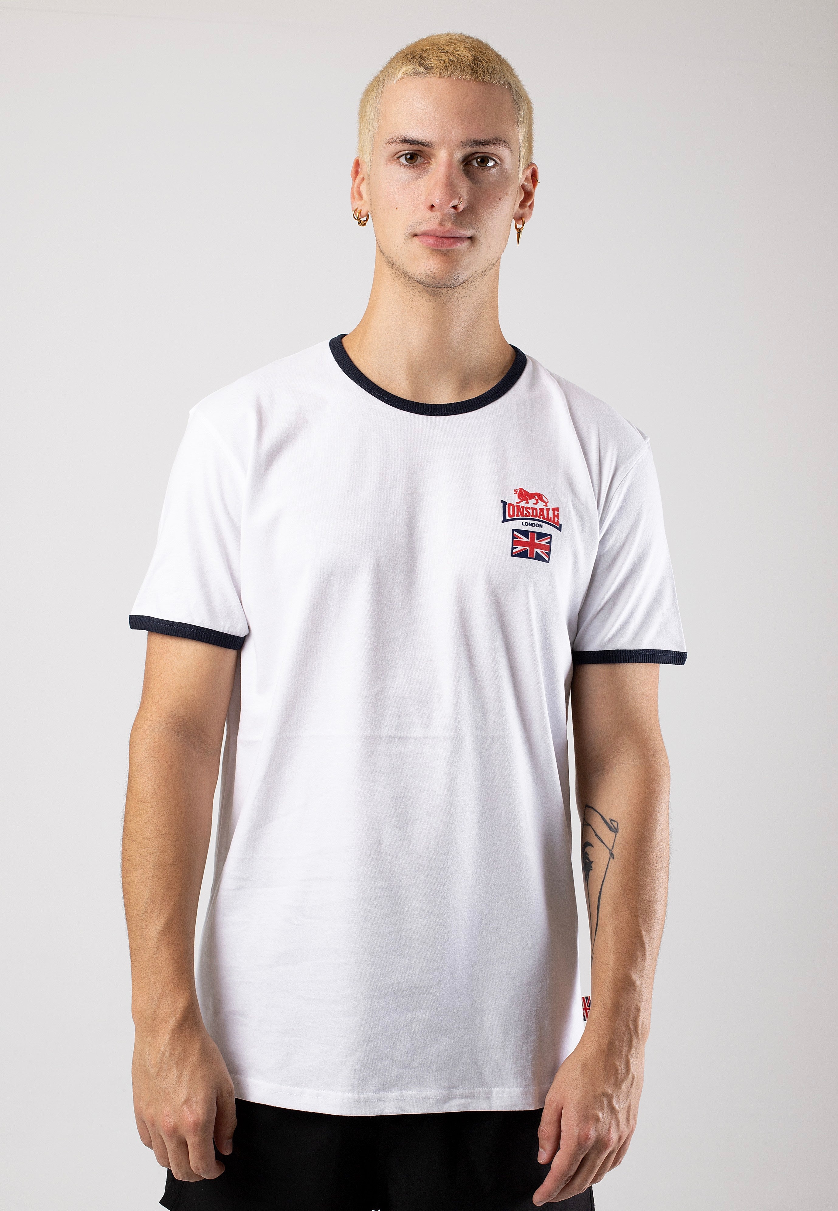 Lonsdale - Cashendun White/Navy/Red - T-Shirt | Men-Image