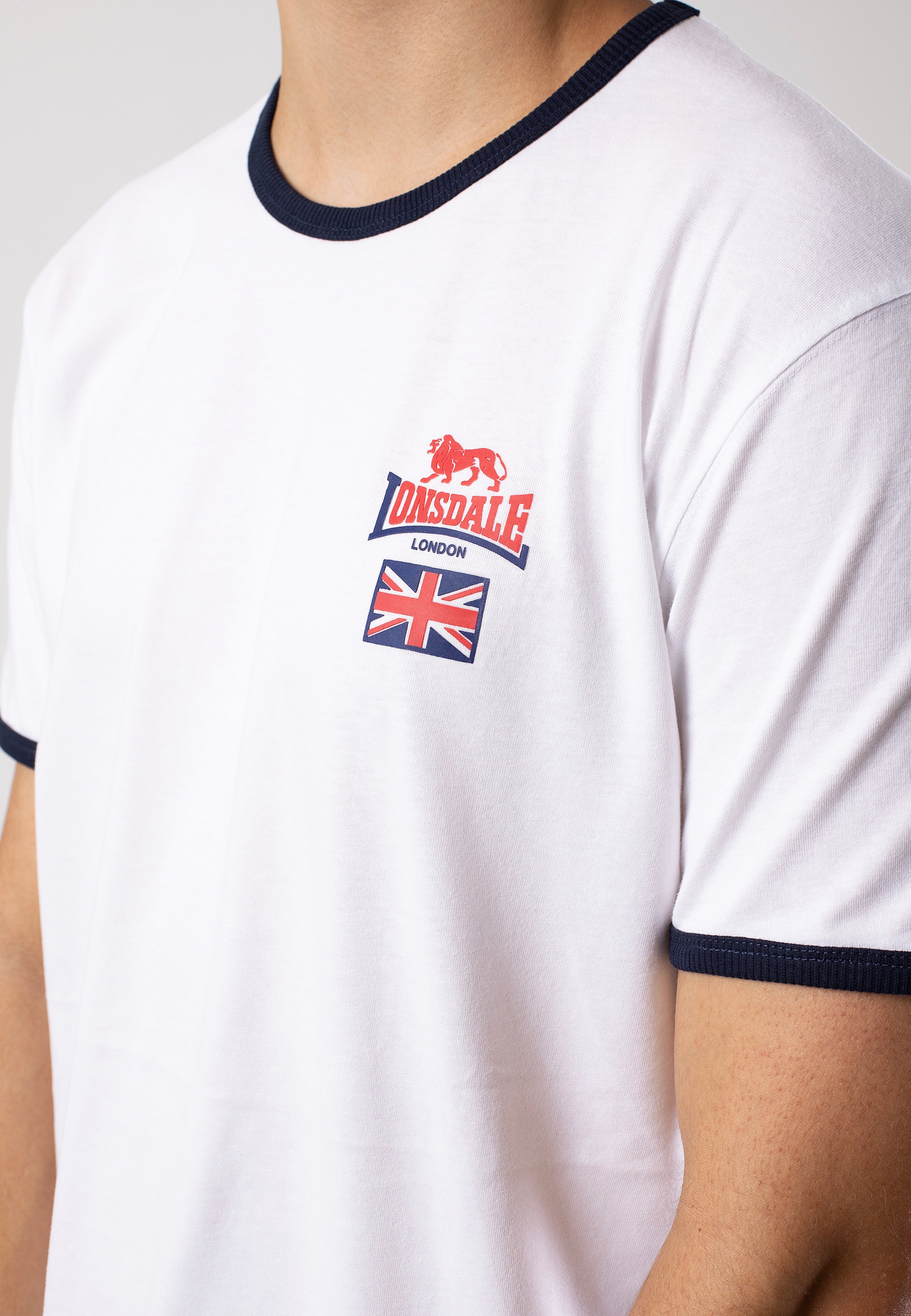 Lonsdale - Cashendun White/Navy/Red - T-Shirt | Men-Image