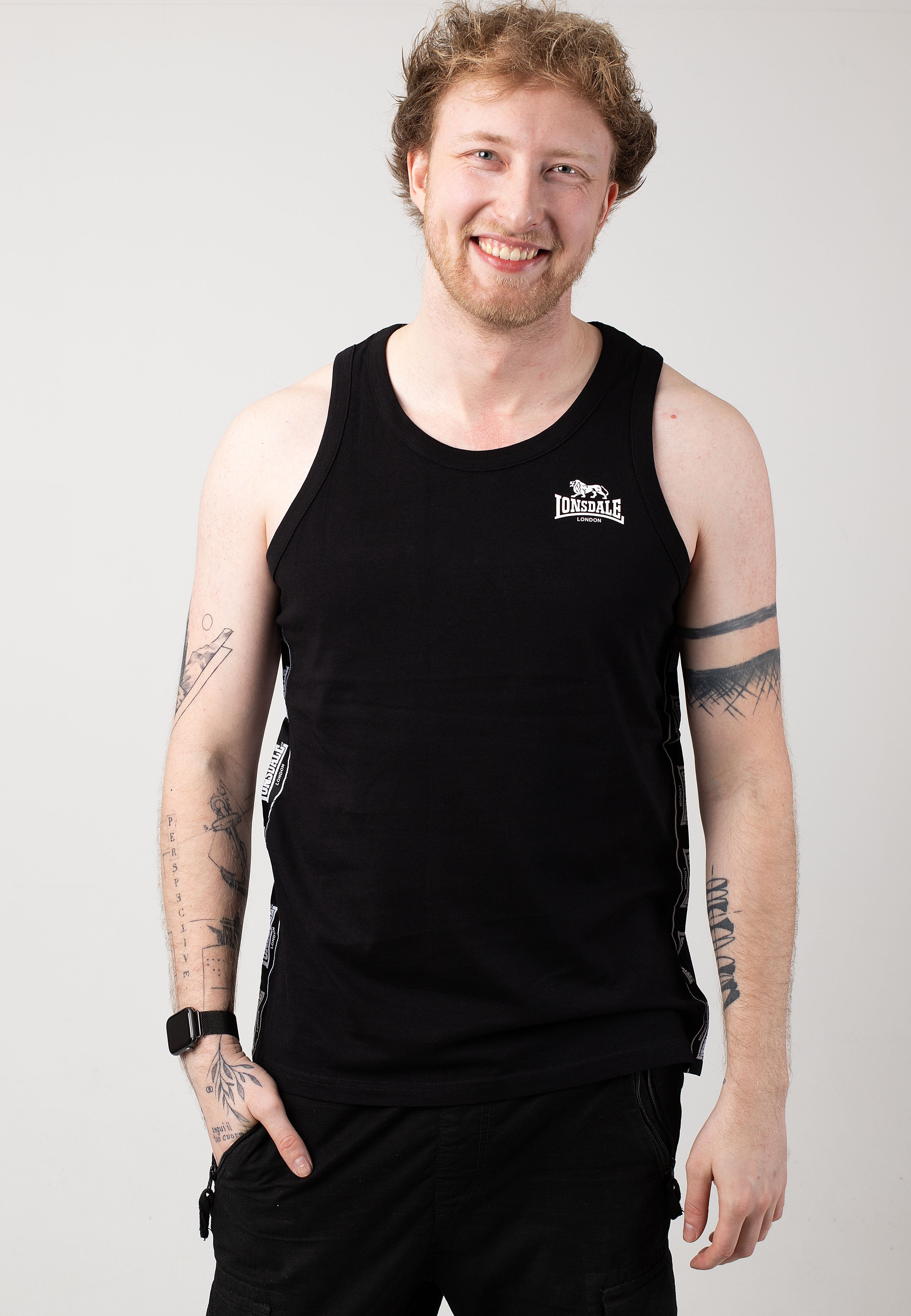 Lonsdale - Clousta Black/White - Tank | Men-Image