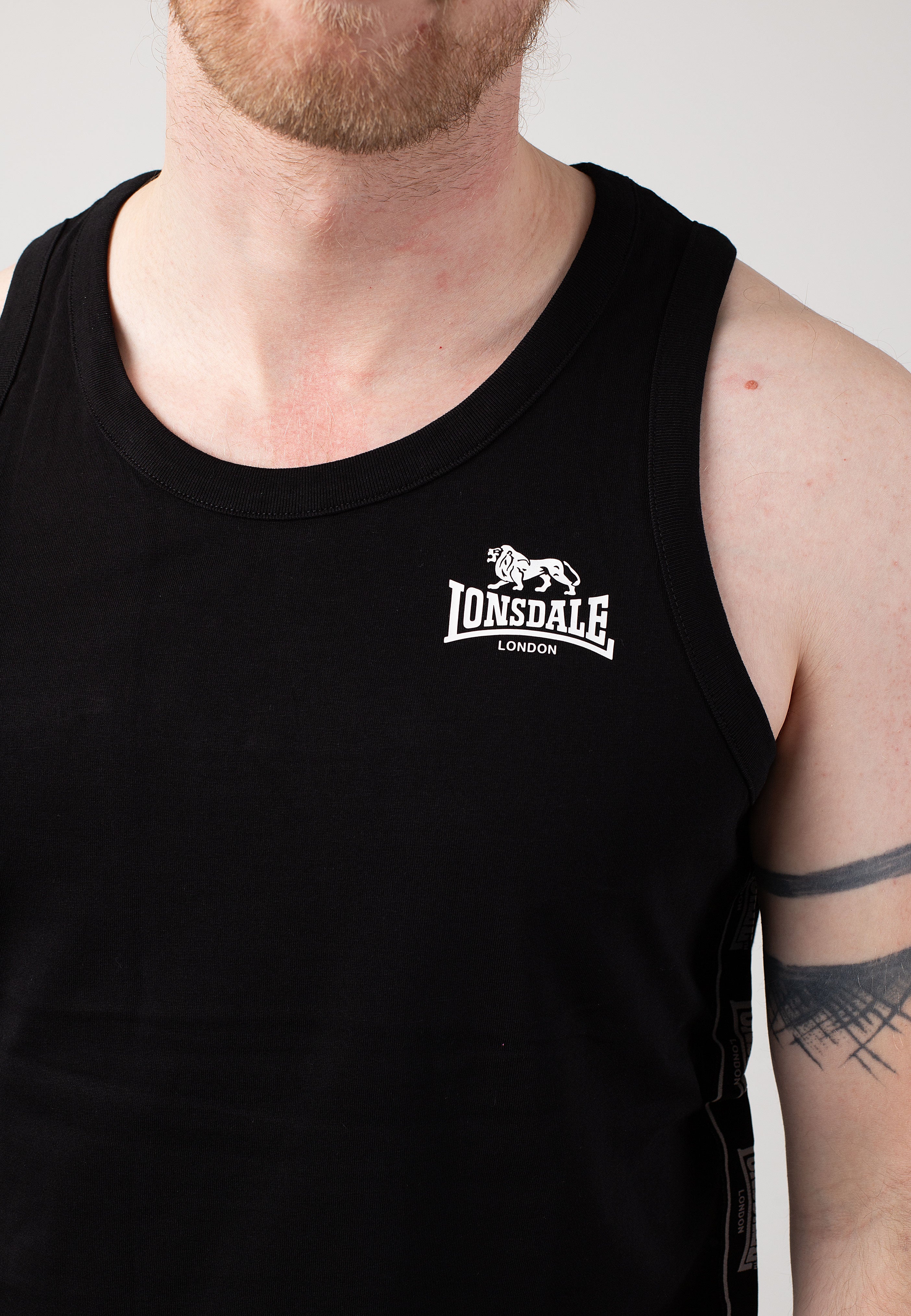 Lonsdale - Clousta Black/White - Tank | Men-Image