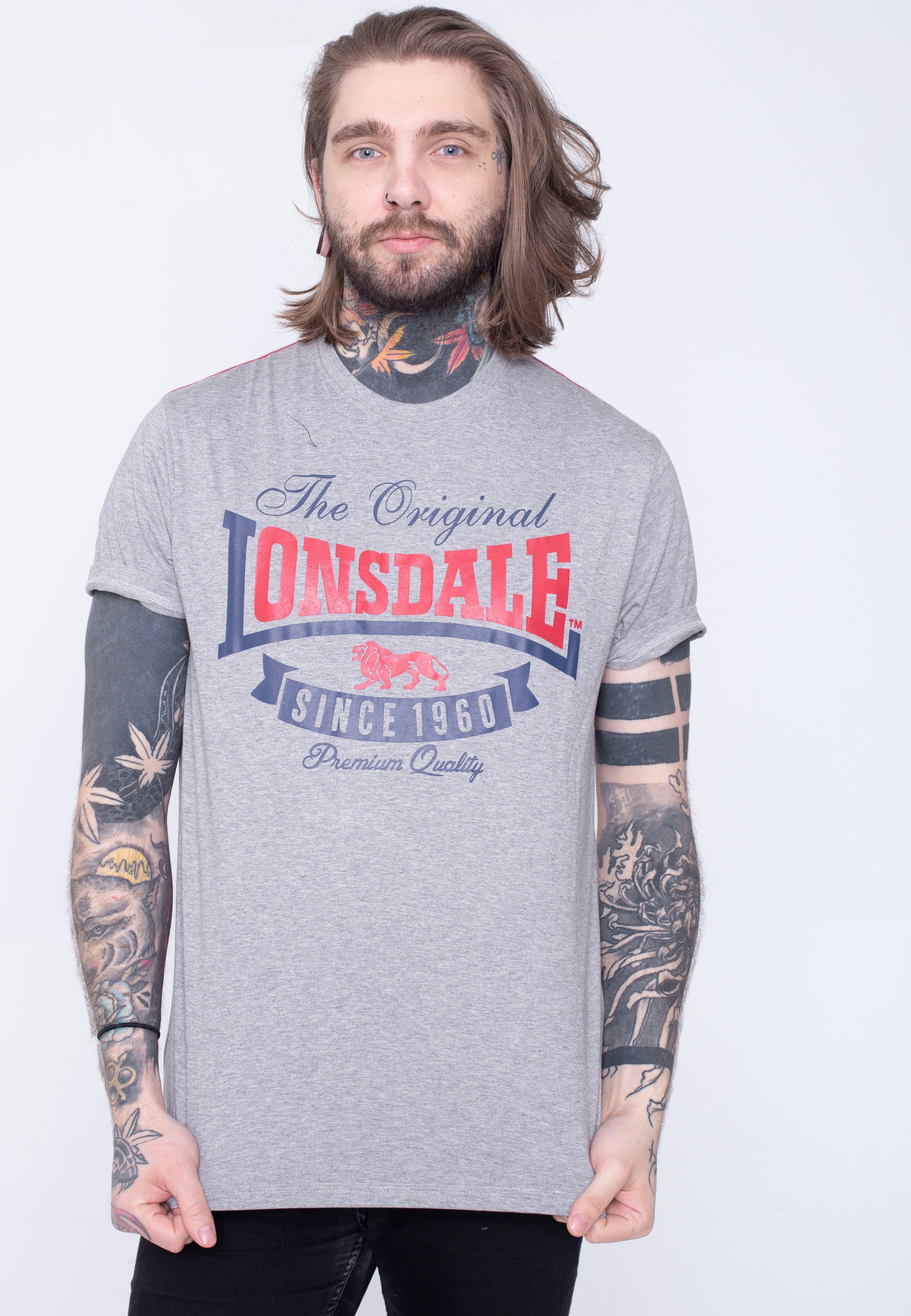 Lonsdale - Corrie Marl Grey - T-Shirt | Men-Image