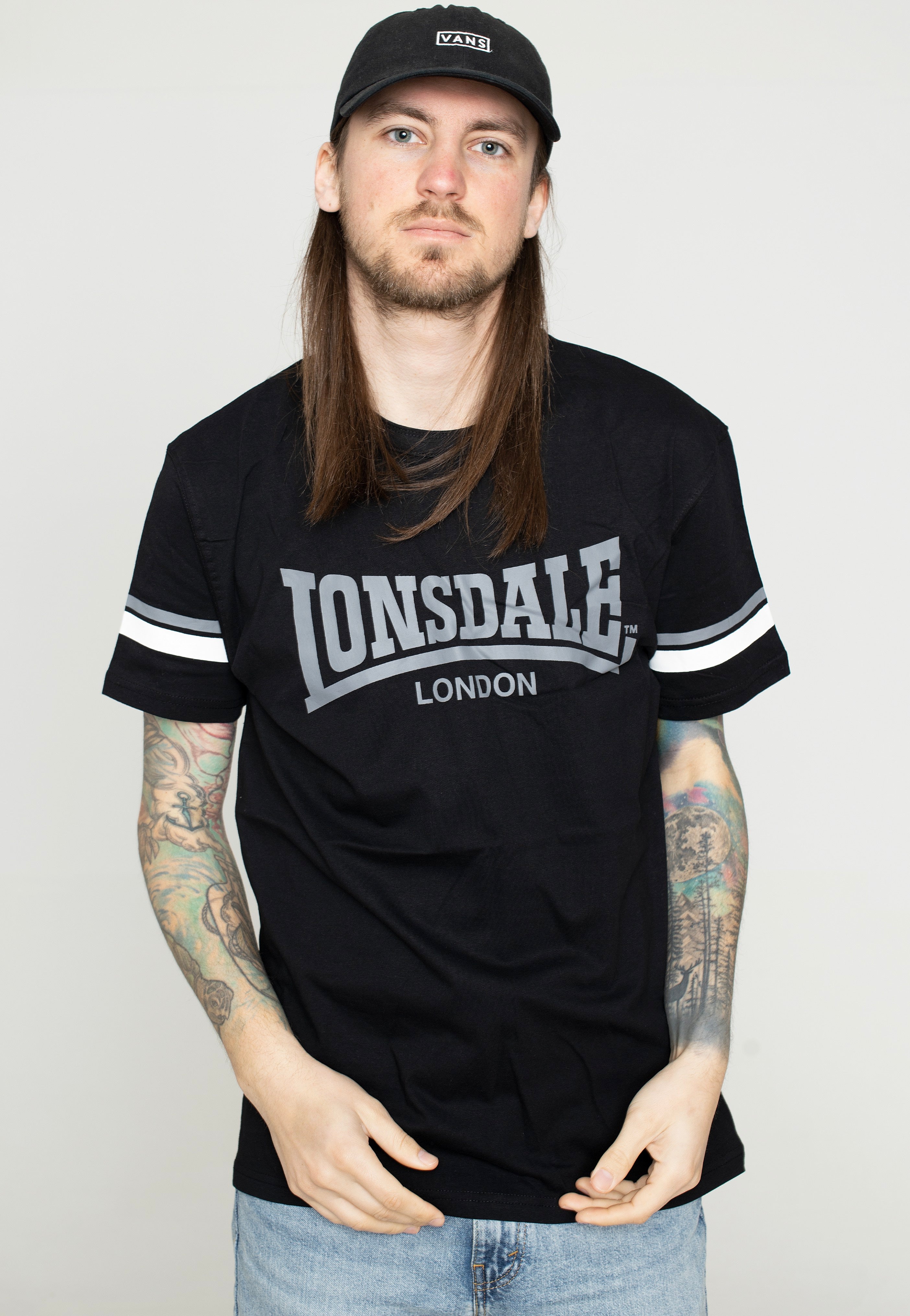 Lonsdale - Creich Black/White/Grey - T-Shirt | Men-Image