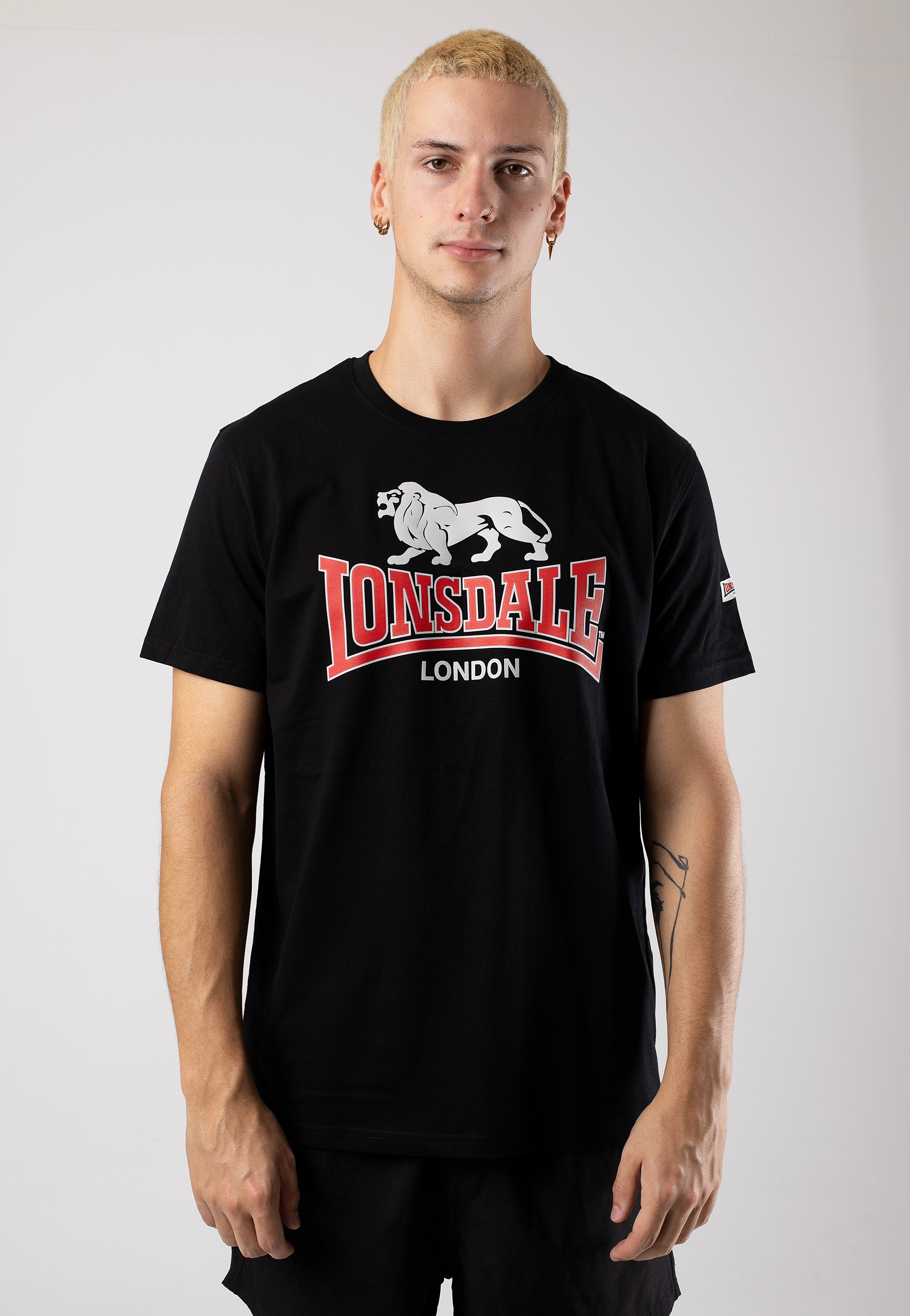 Lonsdale - Cromane Black/Red/Grey - T-Shirt | Men-Image