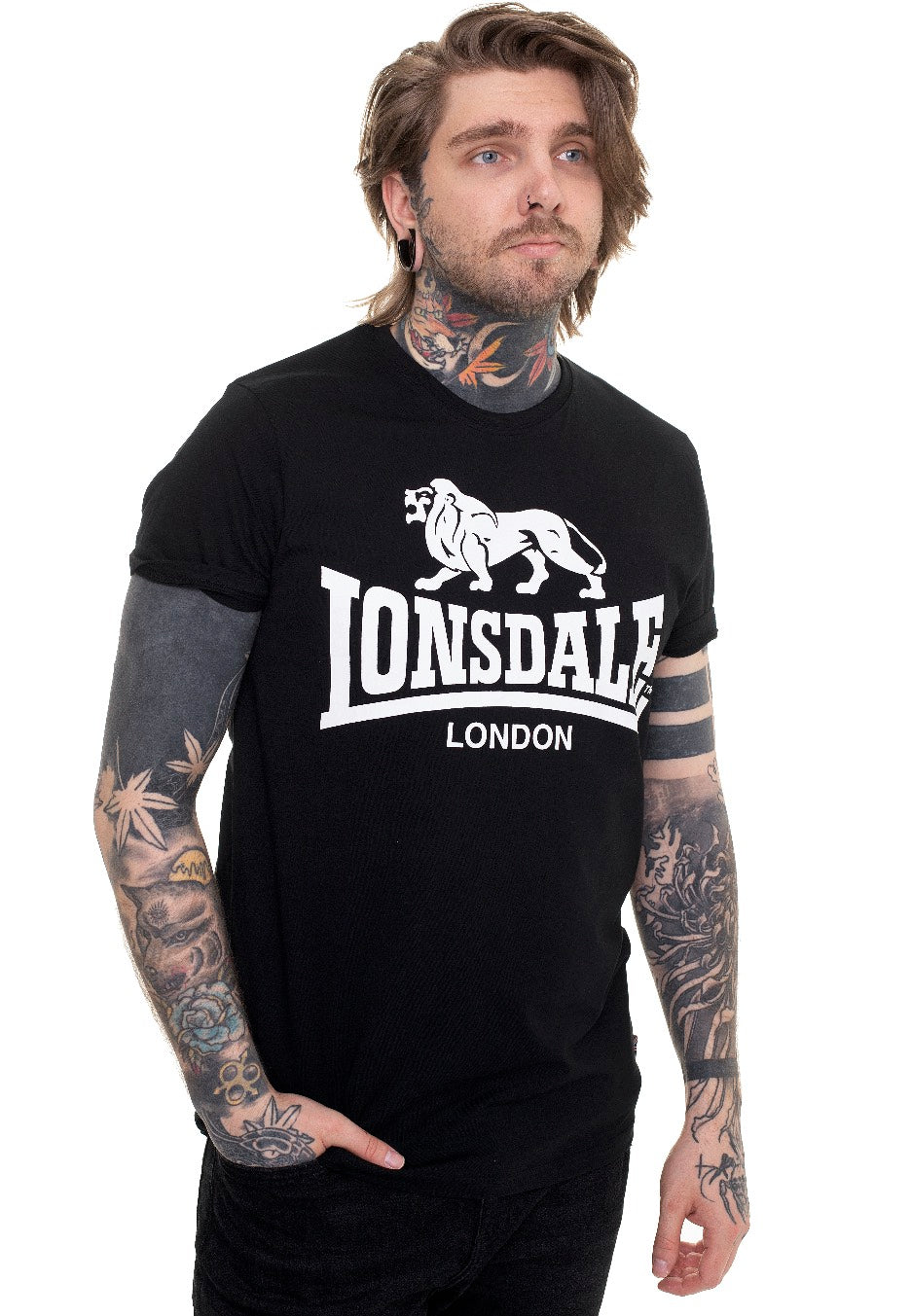 Lonsdale - Dildawn Pack Of 2 Black/White - T-Shirt | Men-Image